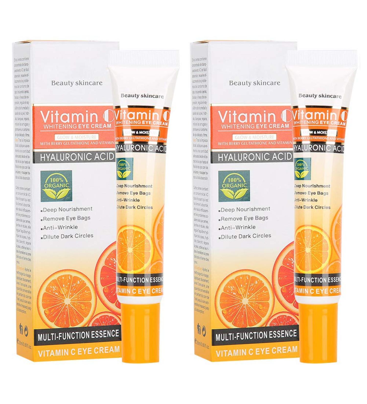 2pcs Vitamin C Eye Cream Set | Anti-Wrinkle, Dark Circles Removal & Moisturizing (25ml) - Buy Online on GoSupps.com