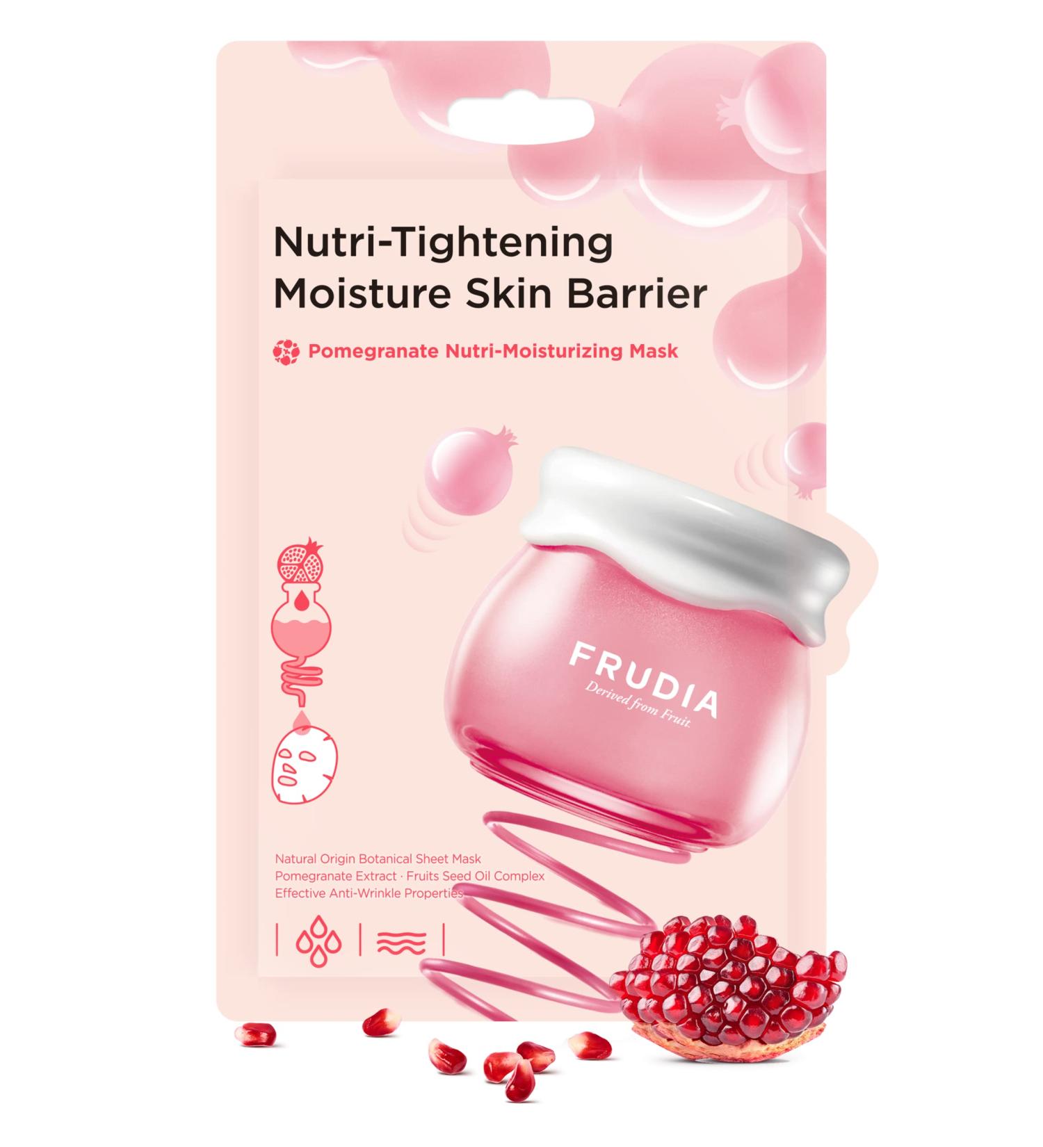 FRUDIA WELCOS Pomegranate Nutri-Moisturizing Face Mask | Vegan Collagen & Pomegranate Extract | Firming Korean Skin Care Mask for Men & Women (Pack of 10 - Buy Online on GoSupps.com