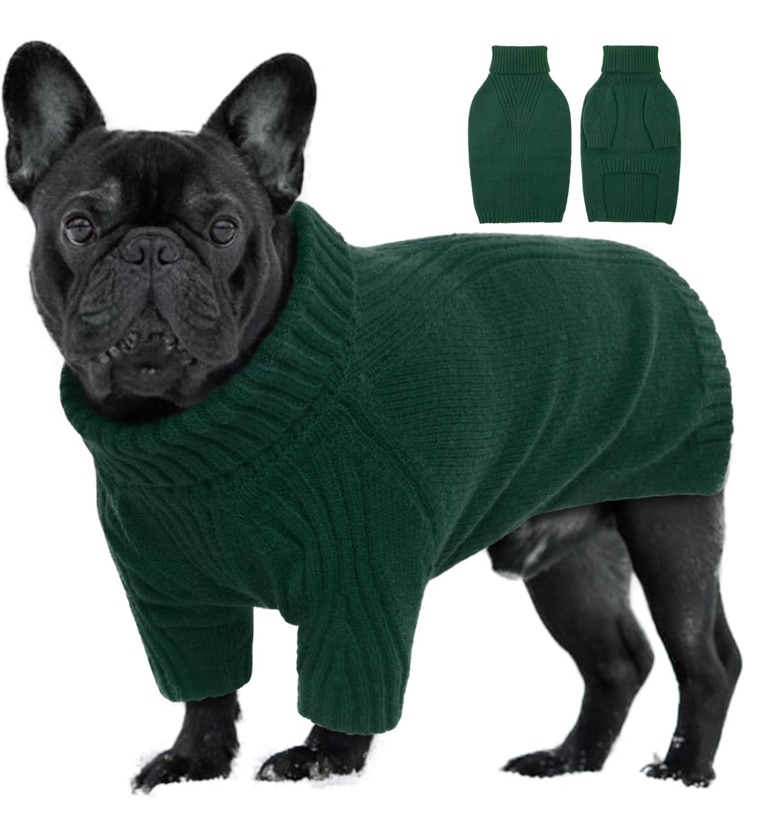 Iecoii Warm Turtleneck Dog Sweater - Stylish Winter Clothing for Small Medium & Large Dogs (Chihuahua French Bulldog Labrador) - International Shipping Available - Buy Online on GoSupps.com