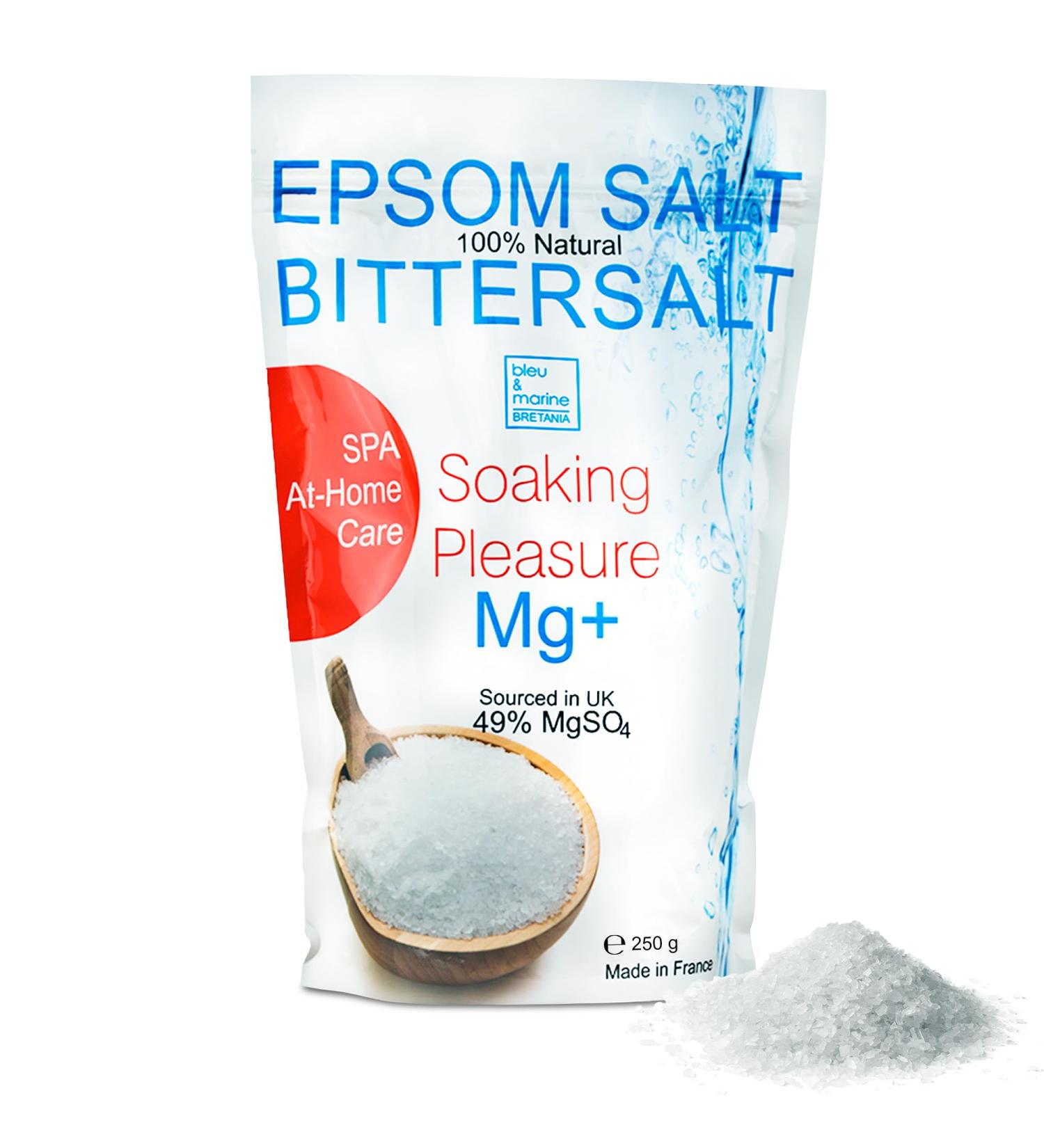 Organic Magnesium Epsom Salt - Bath Salts and Tired Legs Calluses Muscle Recovery Relaxation Magnesium Skin Recharge Exfoliating Detox and Vitality Plant Care 250g - Buy Online on GoSupps.com