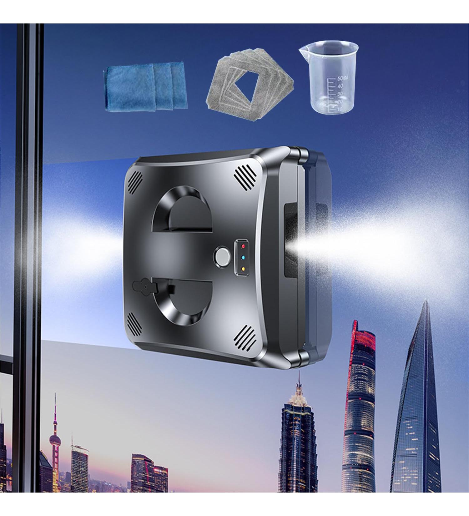 CHHMAELOVE New Window Cleaning Robot 3000 Pa Strong Suction with 4 Mop Pads 40ml Water Tank Intelligent Dual Water Spray Intelligent Path Planning Remote Control Robot Window Cleaner - Buy Online on GoSupps.com