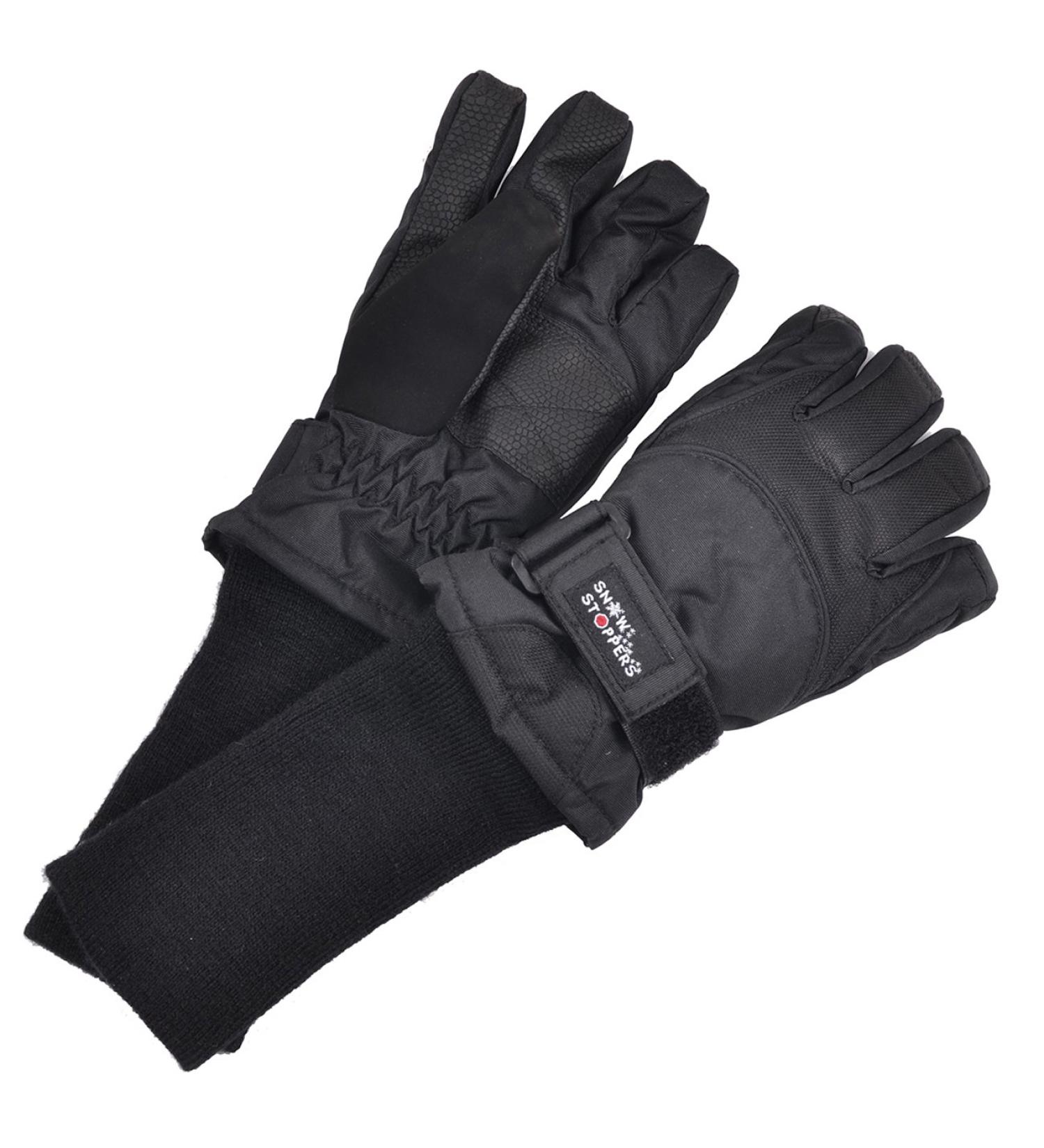 SnowStoppers Kids Ski Gloves Black Large (10-14 Years) | Winter Sports Mittens - Buy Online on GoSupps.com