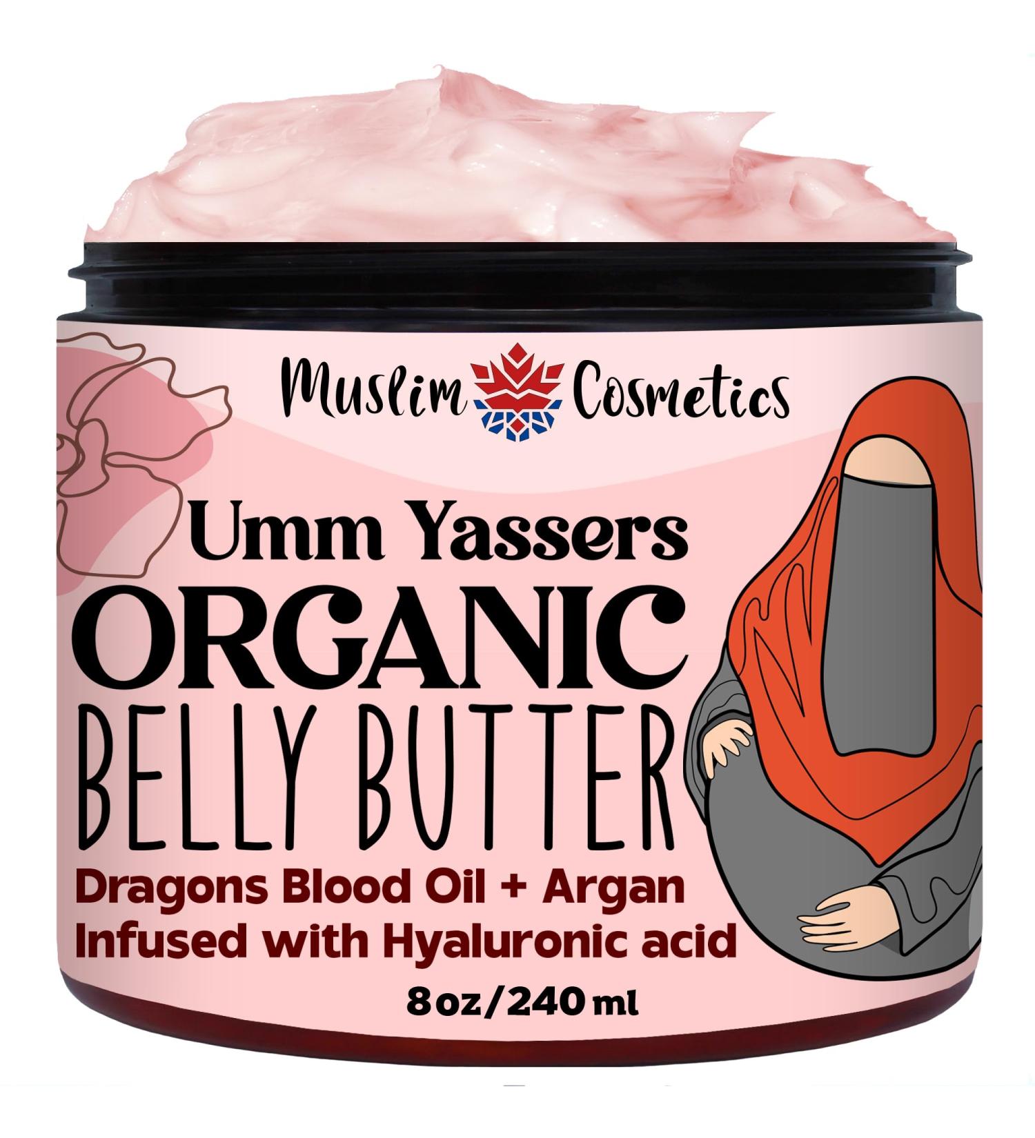 ORGANIC Belly Butter | Hyaluronic acid | Rose + Frankincense + Myrrh & Neroli essential oils | Natural Tummy cream || Made in Canada - Muslim Cosmetics - Umm Yassers (8oz (240ml))