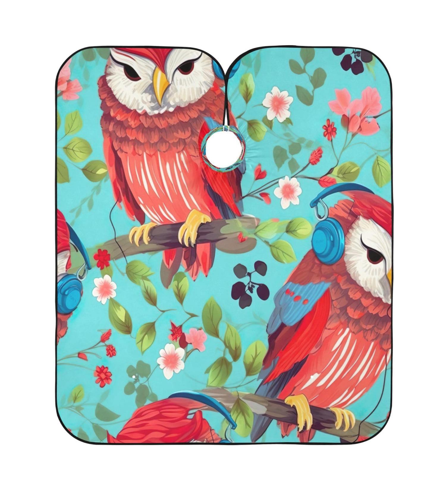 Kigai Cute Owls Barber Cape - Professional Waterproof Hair Cutting Cape for Men & Women with Adjustable Snap Closure - Buy Online on GoSupps.com