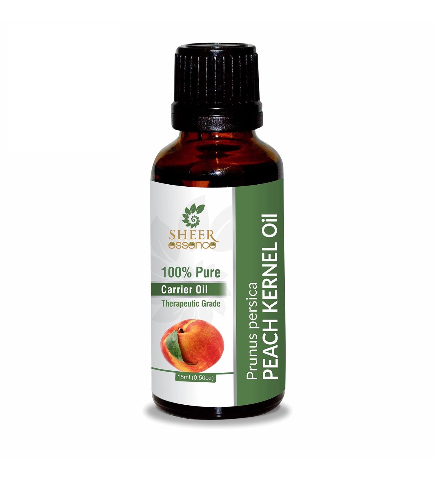 Sheer Essence Peach Kernel Oil (Prunus Persica) Carrier Oil 100% Pure Natural Undiluted Uncut Therapeutic Grade Oil 8.45 Fl.OZ