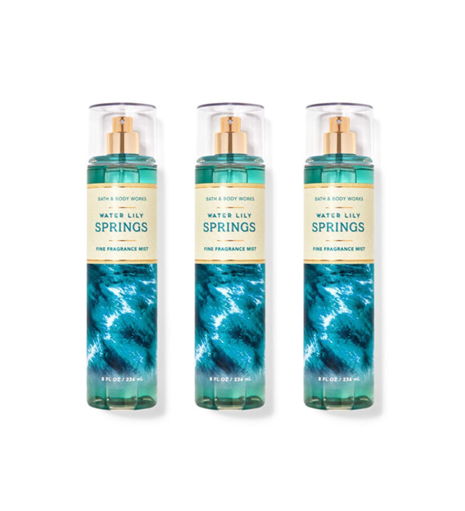 BBW - Bath and Body - Water LIly Springs Fine Fragrance Mist 8 oz (Pack of 3)