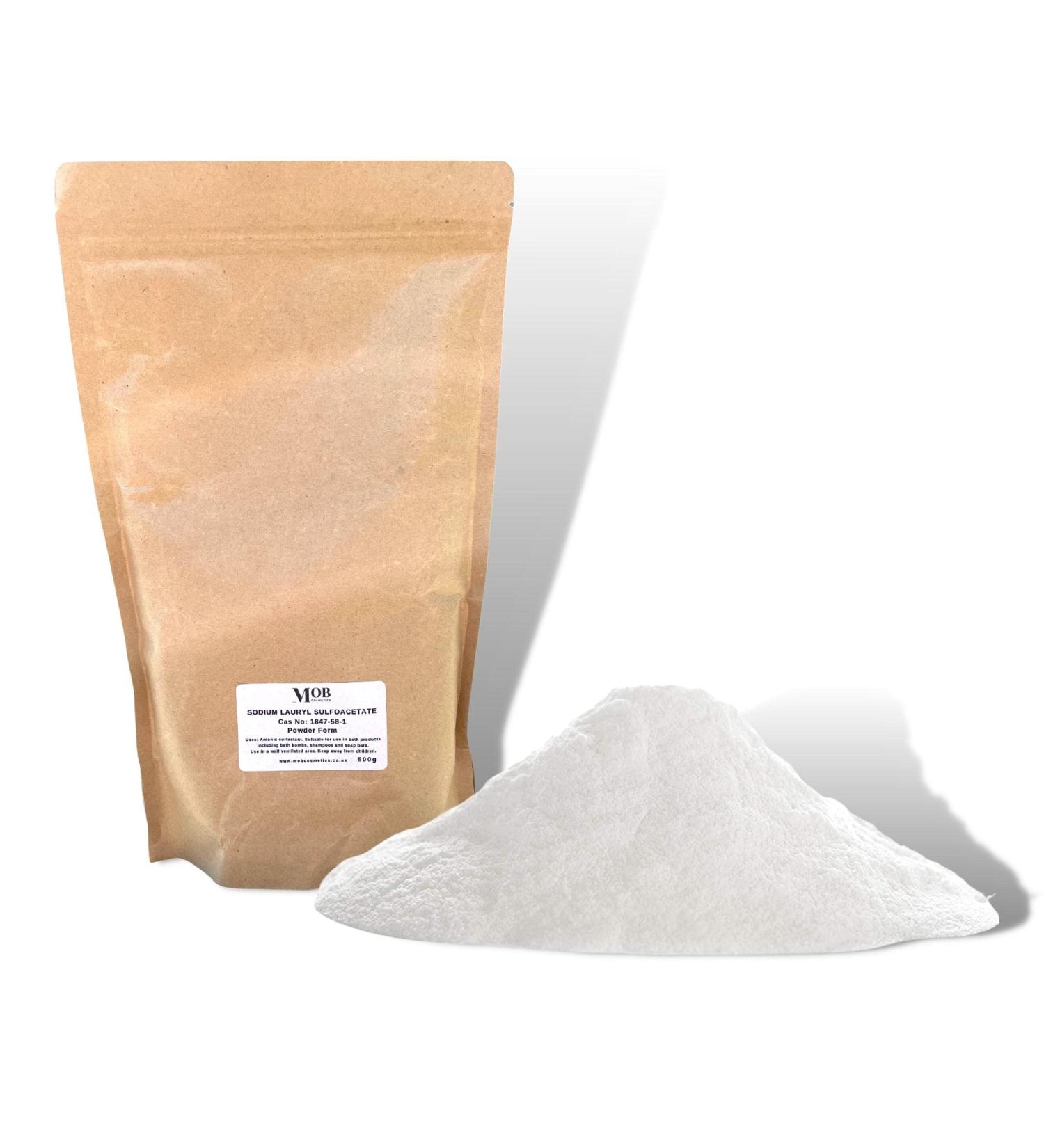 Moments of Bliss Cosmetics SLSA Powder 500grams - Pure Sodium Lauryl Sulfoacetate Powder - Bubble Powder for Soaps Shampoos Bubble Bars and Bath Bombs