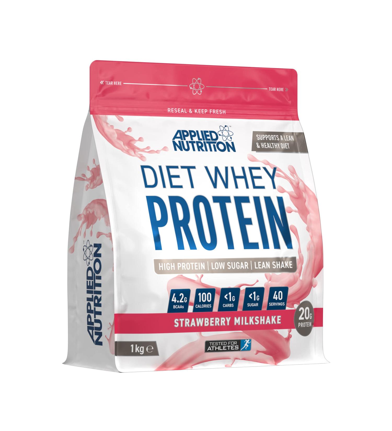  Applied Nutrition Applied Nutrition Diet Whey Strawberry Shake - Protein for Weight Management (1kg) (Strawberry Shake) - Buy Online on GoSupps.com