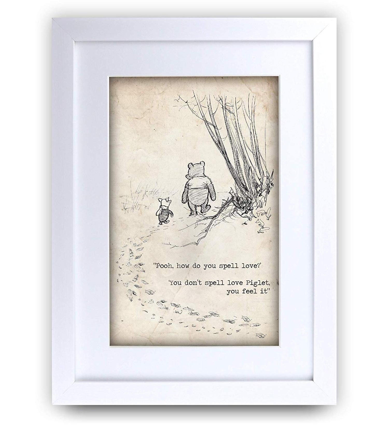 HWC Trading FR Winnie the Pooh 'Feel Love' A3 Framed Nursery Print - Baby Shower & New Born Bedroom Gift - Buy Online on GoSupps.com