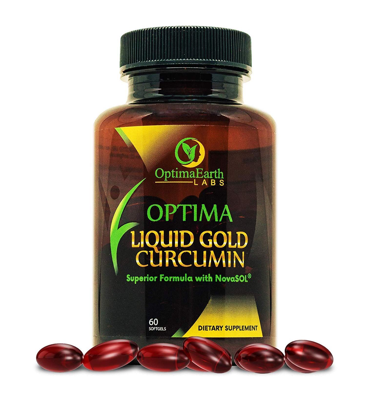 OptimaEarth Liquid Gold Curcumin w/NovaSOL - Turmeric Supplement for Joint Pain Relief - 185x More Bioavailable - Buy Online on GoSupps.com
