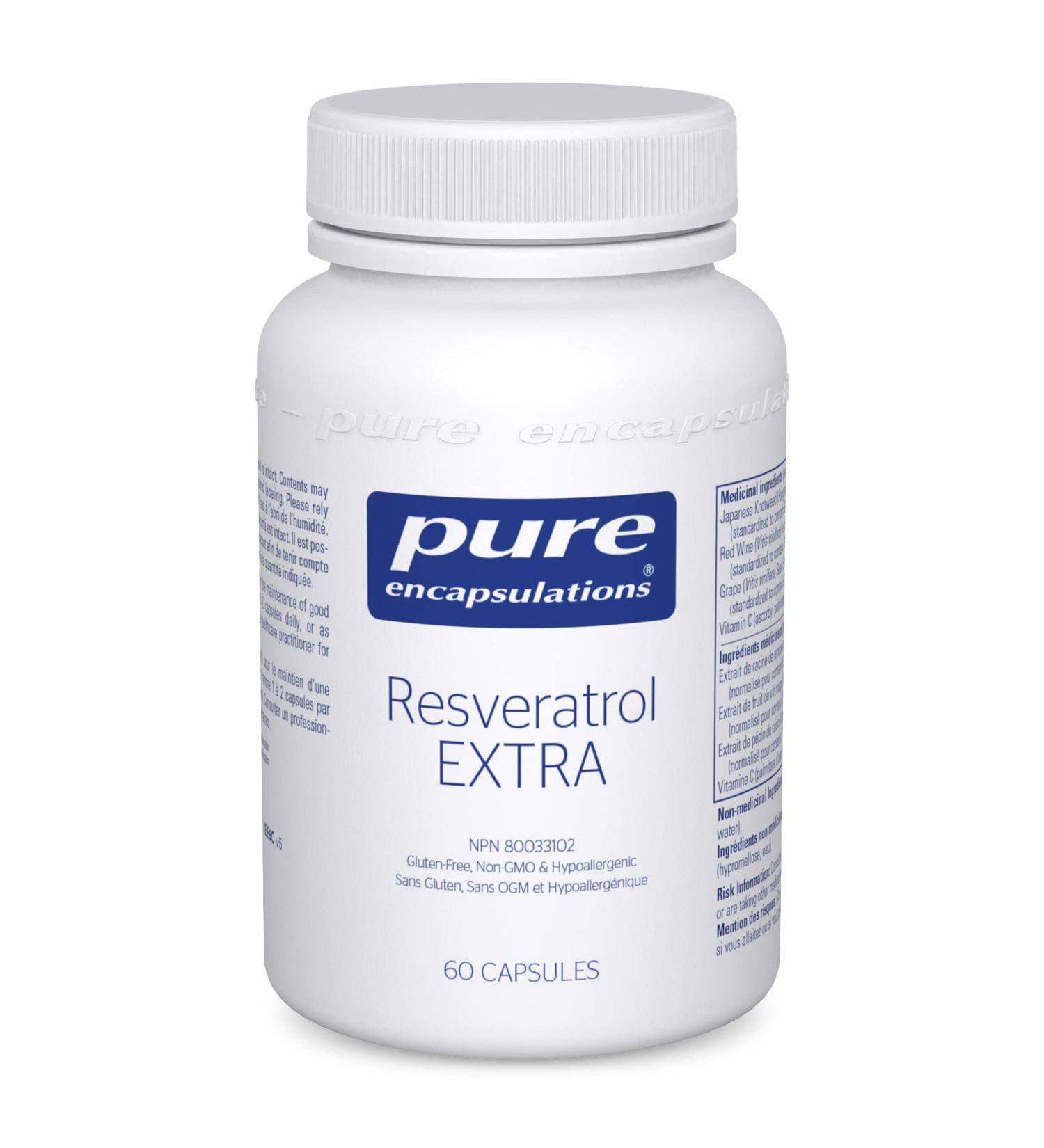 Pure Encapsulations Resveratrol EXTRA - 100 mg Trans-Resveratrol - For Healthy Cellular Function - Antioxidants Supplement - Non-GMO & Gluten Free - 60 Capsules - Buy Online on GoSupps.com