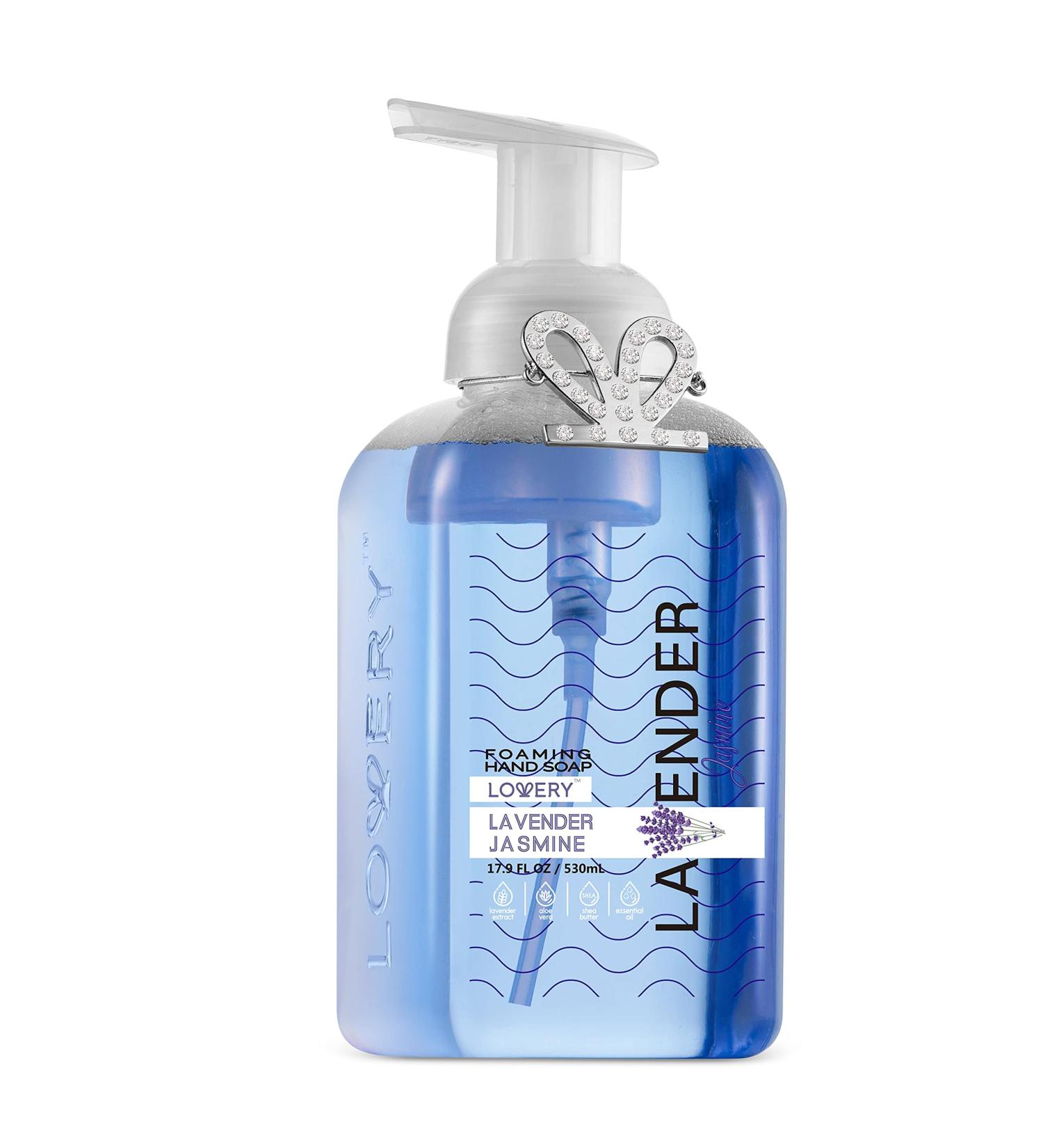 LOVERY Foaming Hand Soap - 17.9 fl oz Moisturizing Aloe Vera & Essential Oils - Lavender Jasmine Scent - Alcohol-Free Hand Wash - Perfect for Kitchen & Bathroom - Free Bracelet with Purchase - Buy Online on GoSupps.com