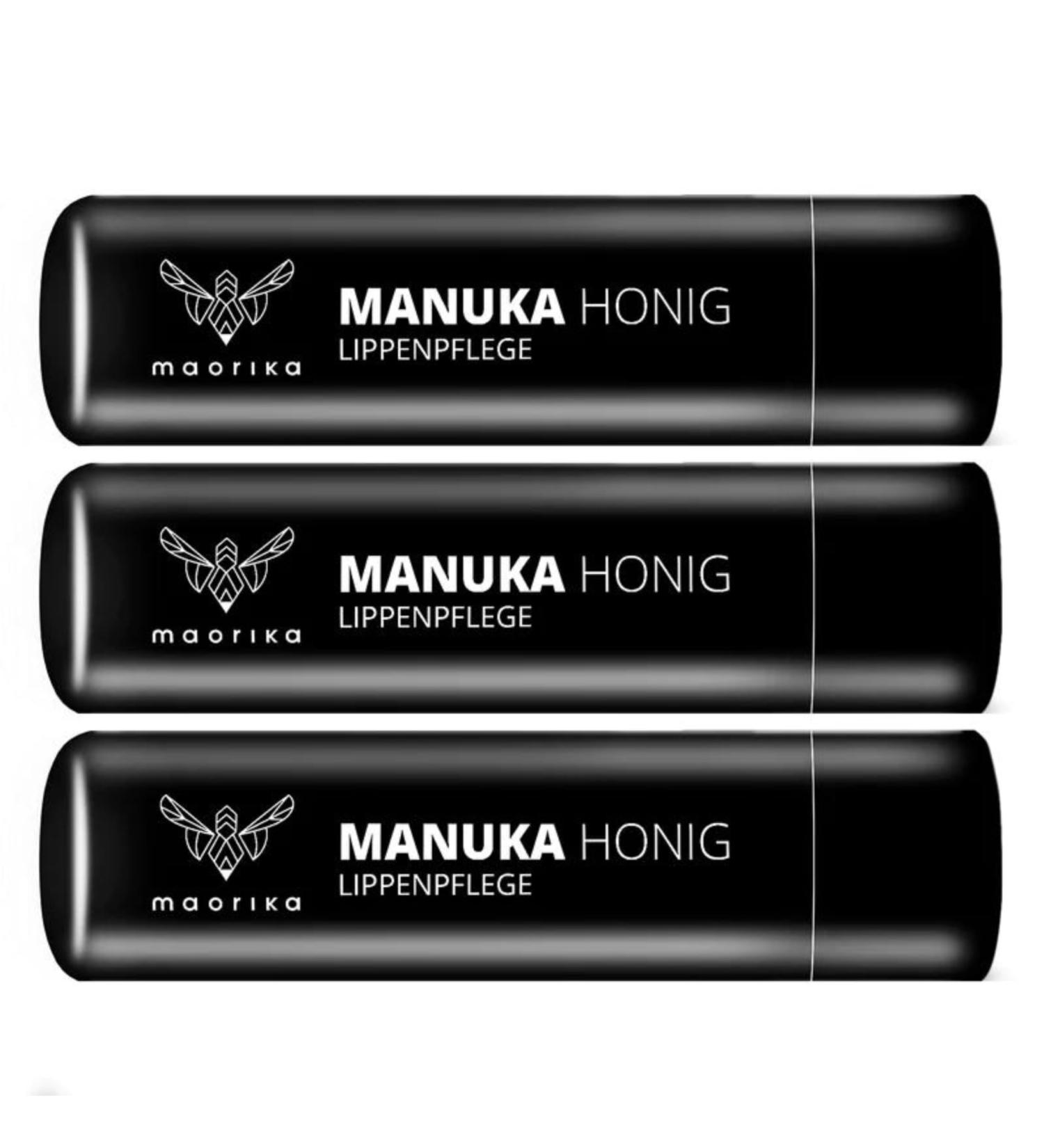 Maorika Manuka Lip Care - MGO 400+ Natural Lip Balm for Smooth Lips & Herpes Relief | 3 Pack - Buy Online on GoSupps.com
