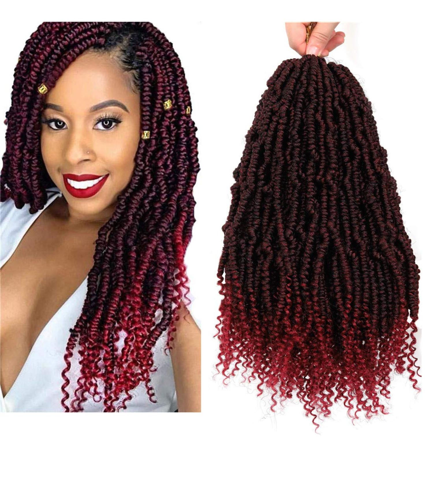 Bomb Twist Crochet Hair - 6 Packs 14 Inch Ombre Jump Twist Extensions | Synthetic Passion Twist with Curly Ends - Perfect for Stunning Hairstyles - Buy Online on GoSupps.com