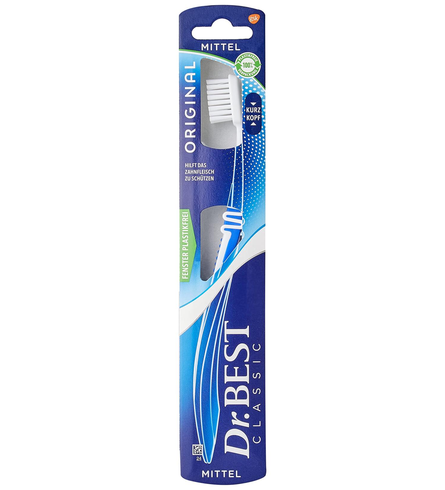 Buy Dr. BEST Original Short Head Toothbrush (Medium) - Gentle Gum Protection | International Shipping Available - Buy Online on GoSupps.com