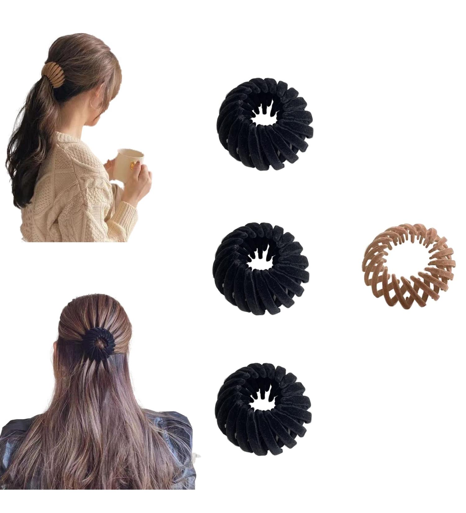 Zabernim Birds Nest Magic Hair Clip - Expandable Ponytail Holder for Women (Black 3PCS) - Buy Online on GoSupps.com