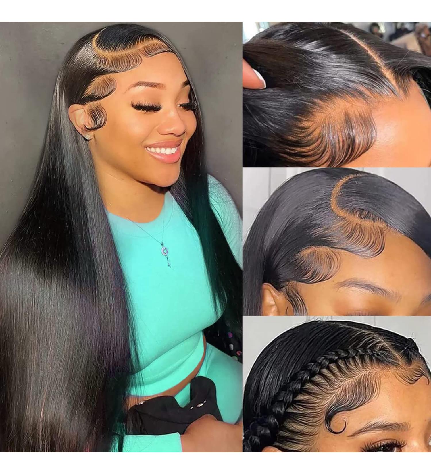 20 Inch Straight Lace Front Human Hair Wig | 13x4 HD Transparent Lace, Pre-Plucked, 180% Density | Natural Color Glueless Wig with Baby Hair | for Black Women - Buy Online on GoSupps.com