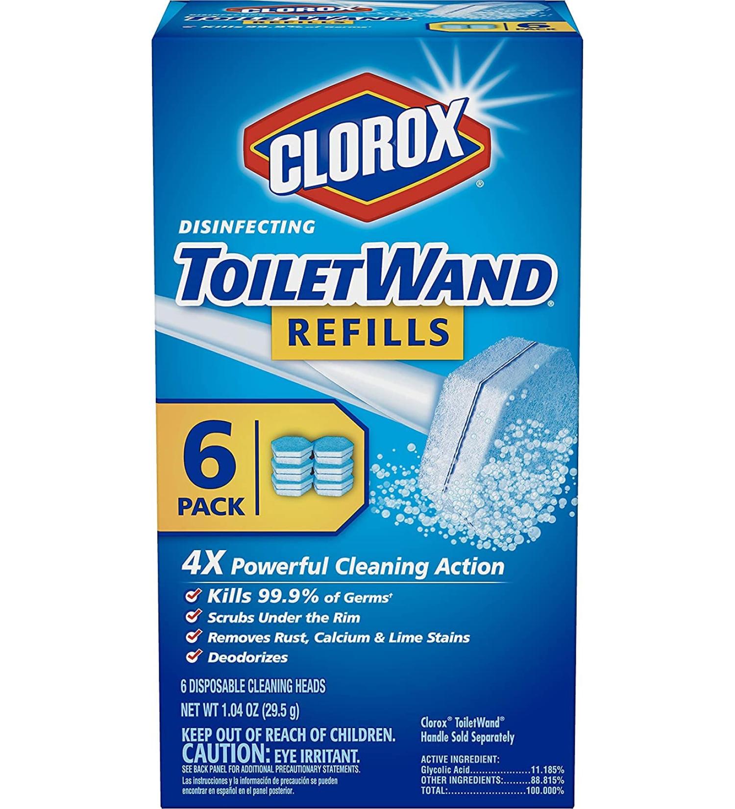 Clorox Disinfecting Toilet Wand Refill Heads 6 ea (Pack of 2)