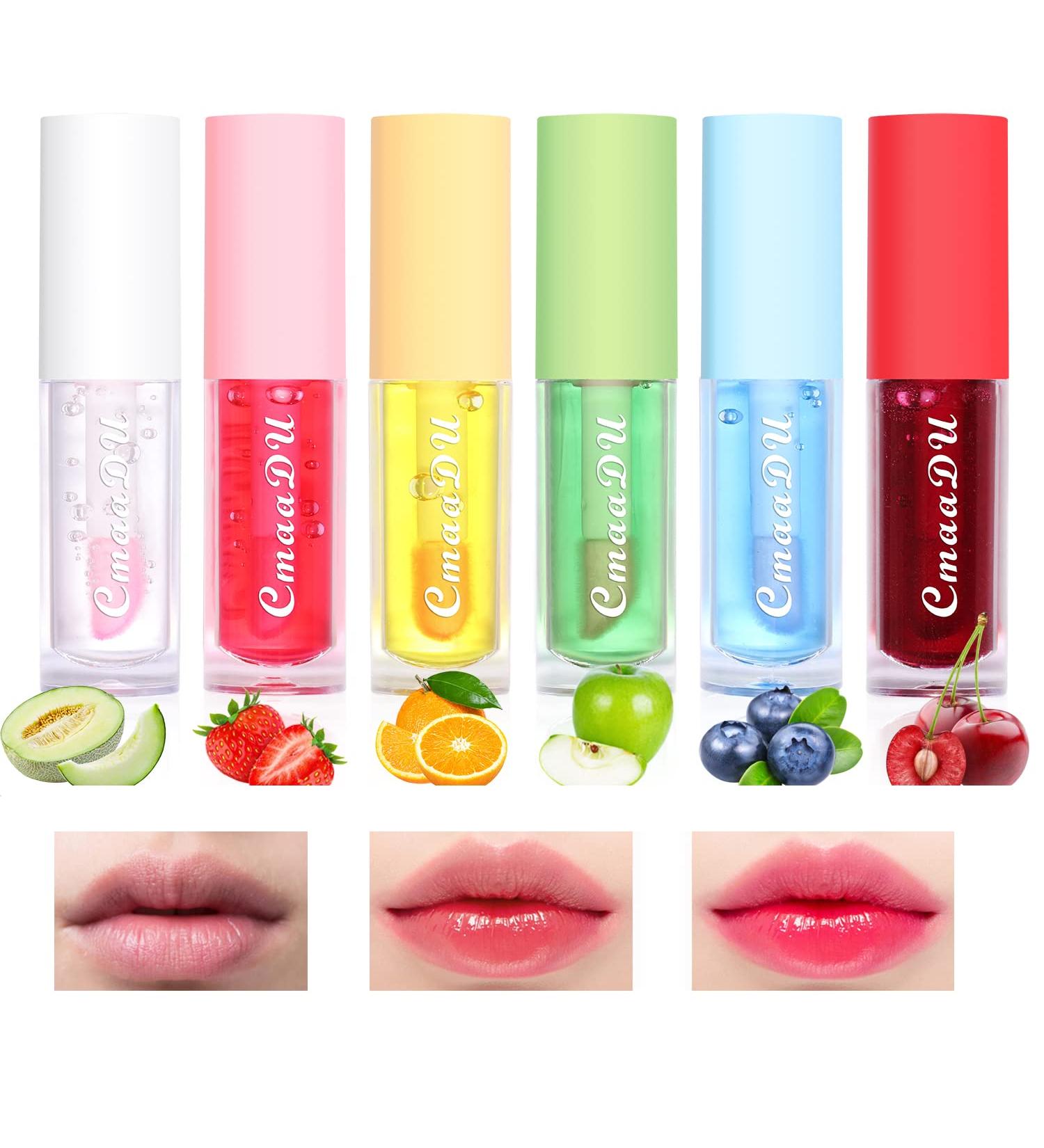 Mrettick Hydrating Lip Glow Oil 6 Pack Moisturizing Lip Balm Fruit-Flavored Lip Gloss Set Lip Care Kit - Buy Online on GoSupps.com