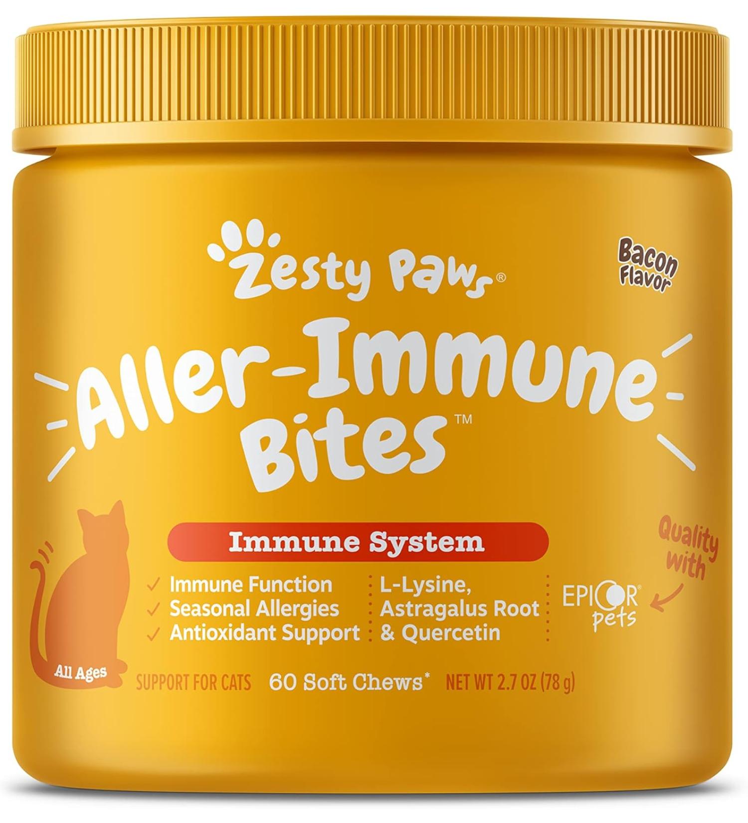 Zesty Paws Cat Allergy Relief - Anti Itch Supplement - Bacon - 2.7 Oz. - Buy Online on GoSupps.com