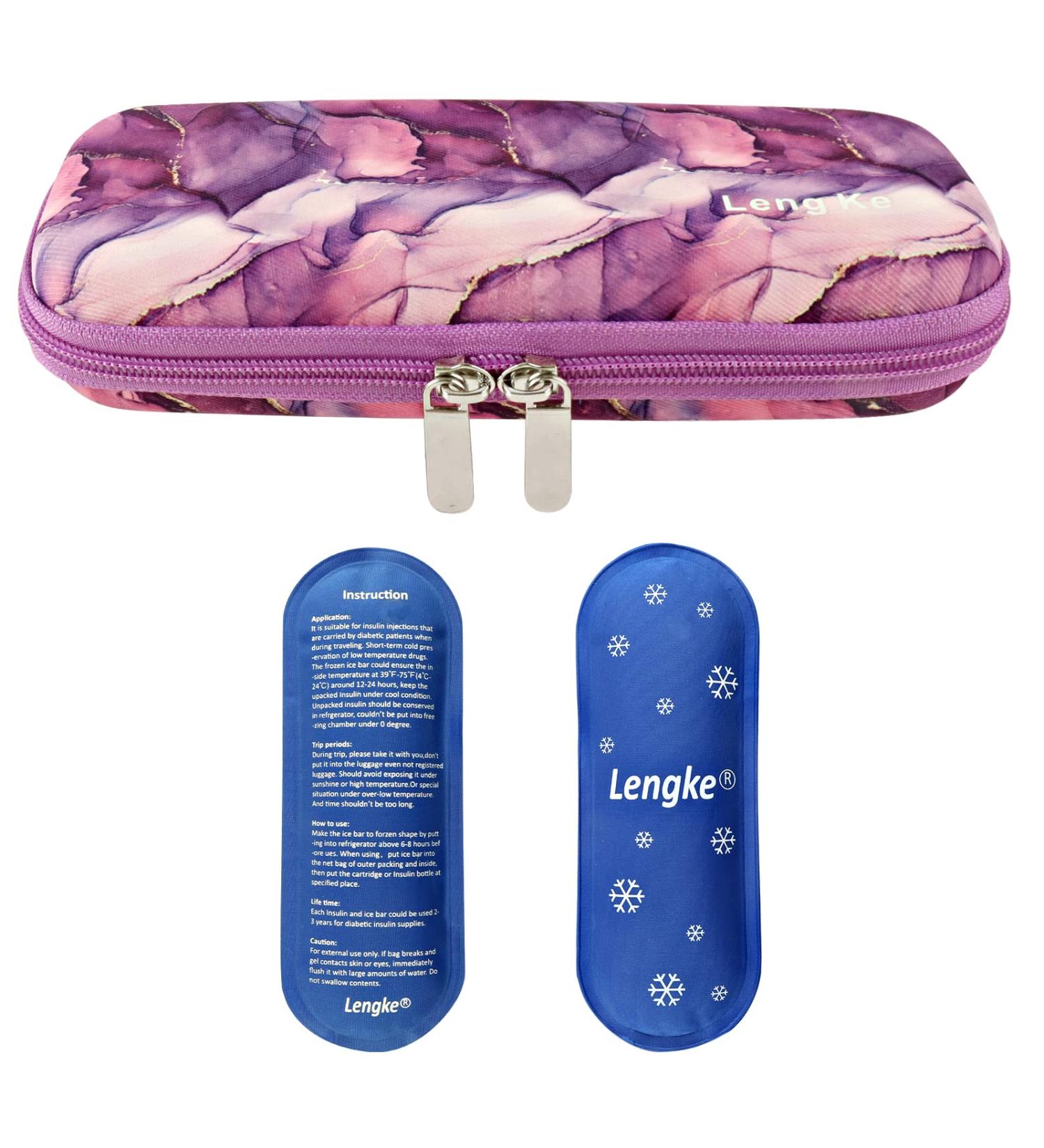 EVA Insulin Bags for Diabetes | Diabetic Travel Bag with Cooling Packs | Marble Purple - Shop Internationally - Buy Online on GoSupps.com