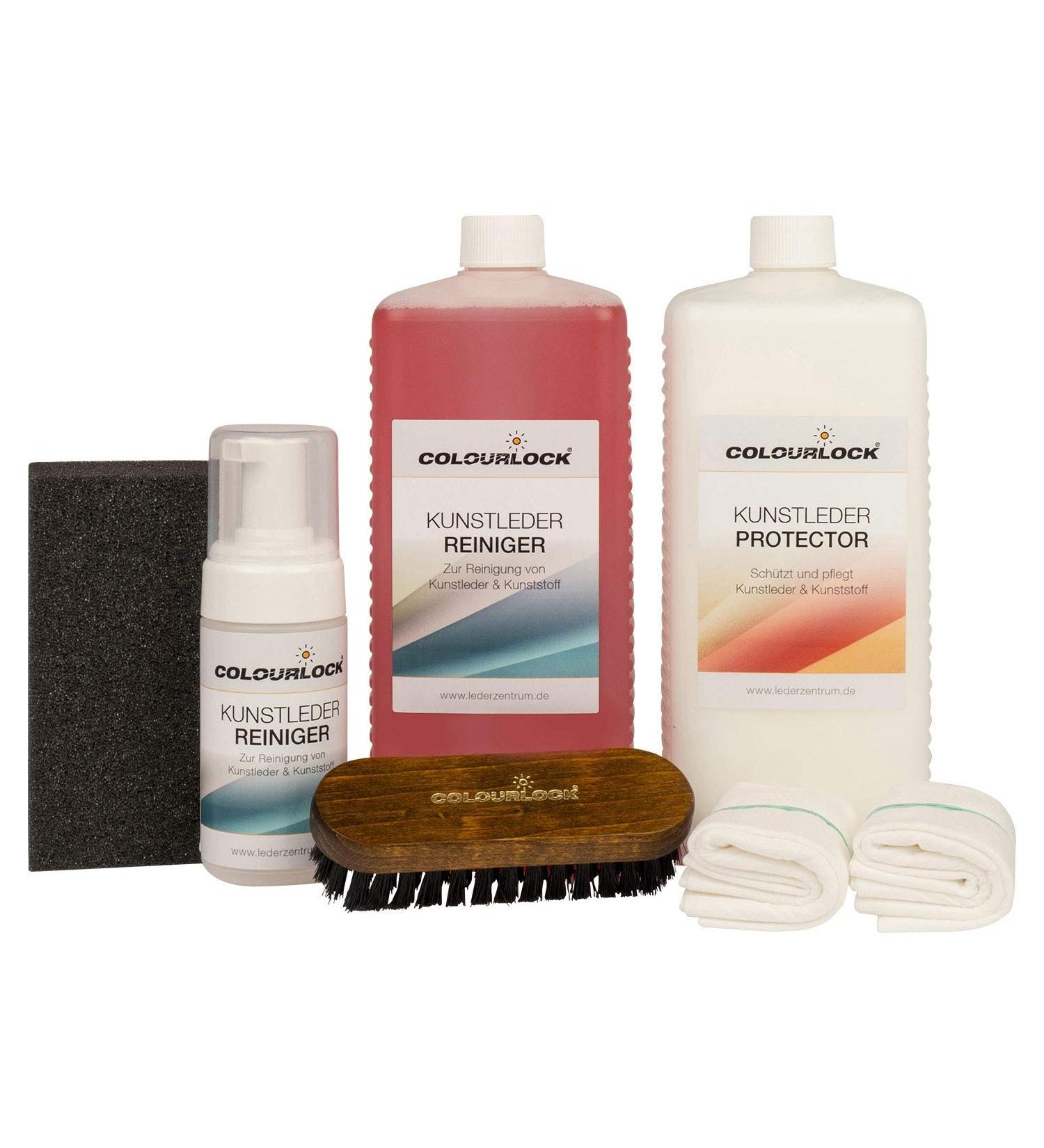 COLOURLOCK Artificial Leather Care Set - Cleaner & Protector 1L | Premium Artificial Leather Maintenance - Buy Online on GoSupps.com