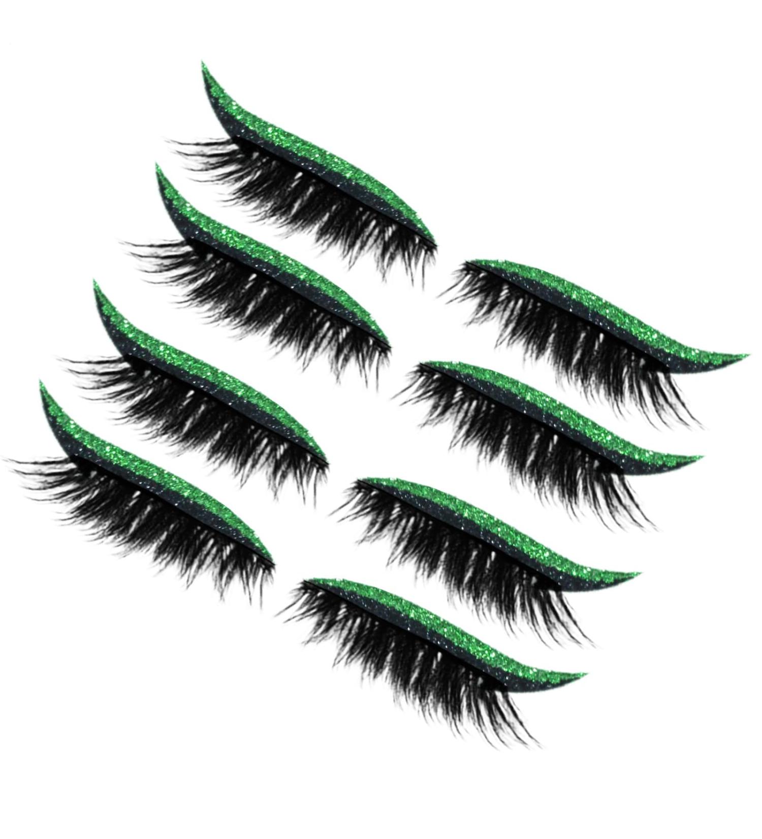 Xijobido Fake Eyelashes4 Pairs Reusable Eyeliner Eyelash Strips Reusable Make Up Glue for Daily Use Party Travel Vegetable - Buy Online on GoSupps.com