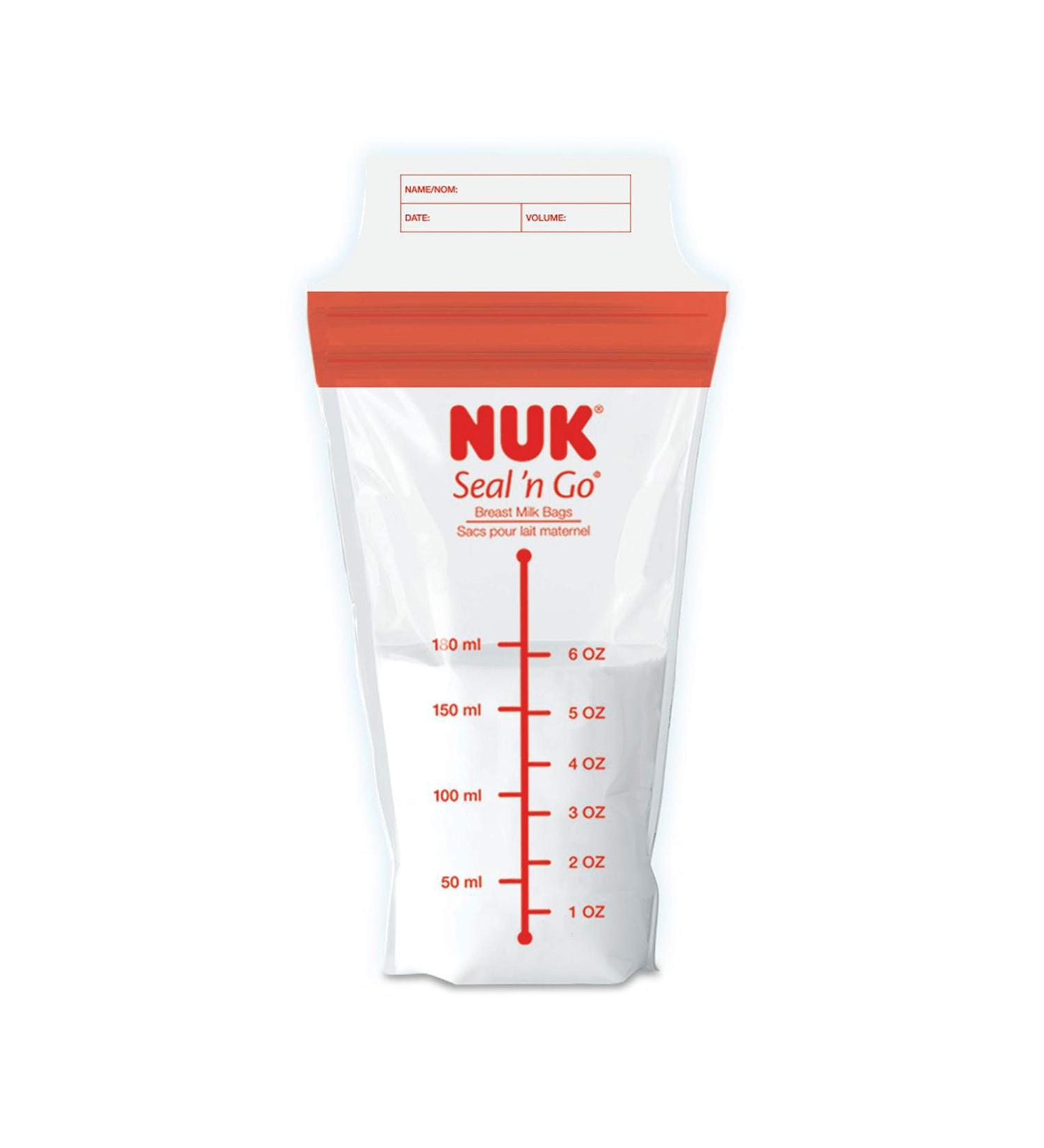 NUK Seal 'n Go Breast Milk Bags 100 Pre-Sterilized Storage Bags 6 oz (180 ml) Each - Buy Online on GoSupps.com