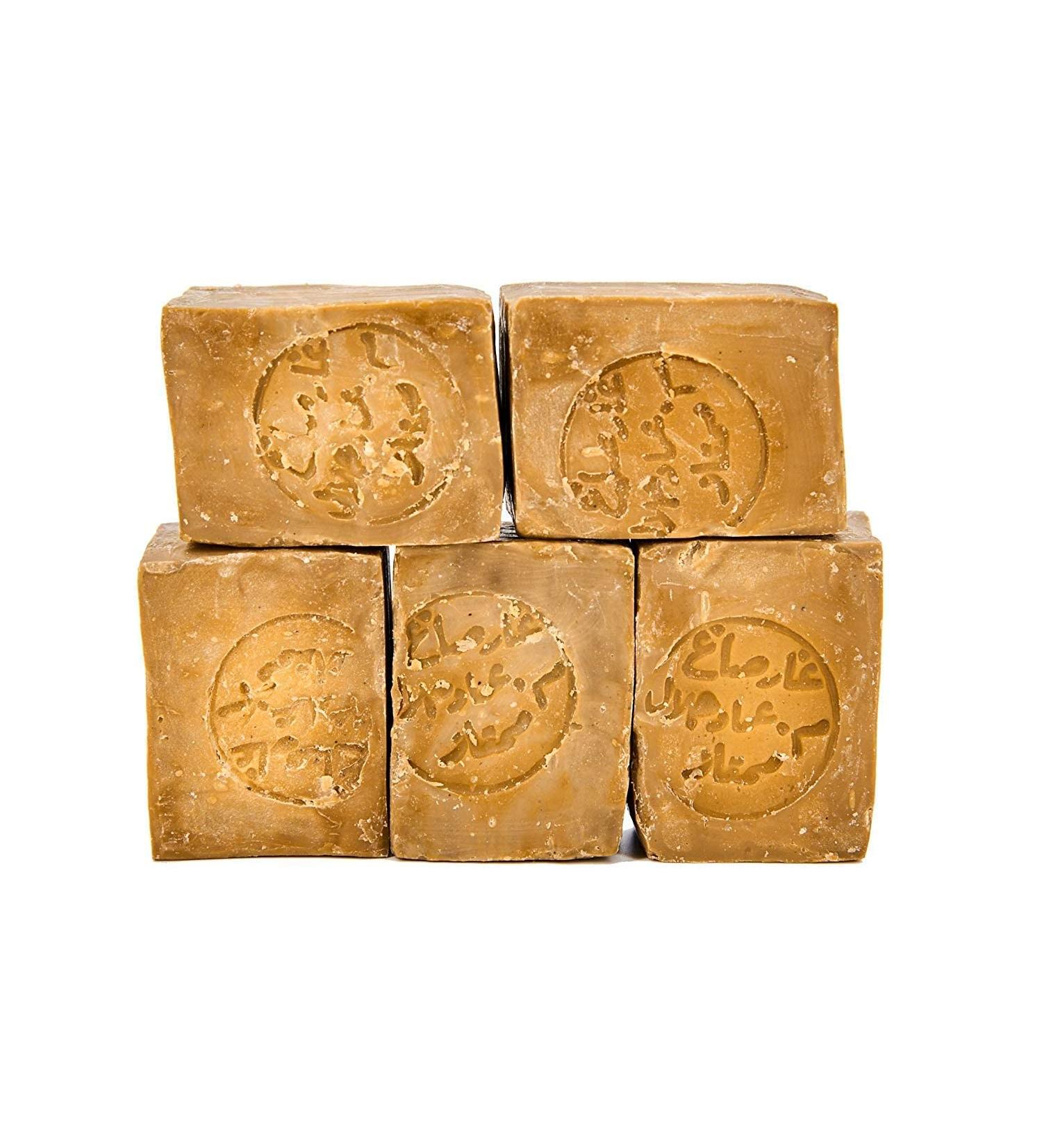 Top-Quality Carenesse Aleppo Soaps - 5 Vegan Handmade Bars (60% Olive Oil 40% Laurel Oil) - Natural Original Olive Oil Soap - 900-950g Package - International Shipping - Buy Online on GoSupps.com