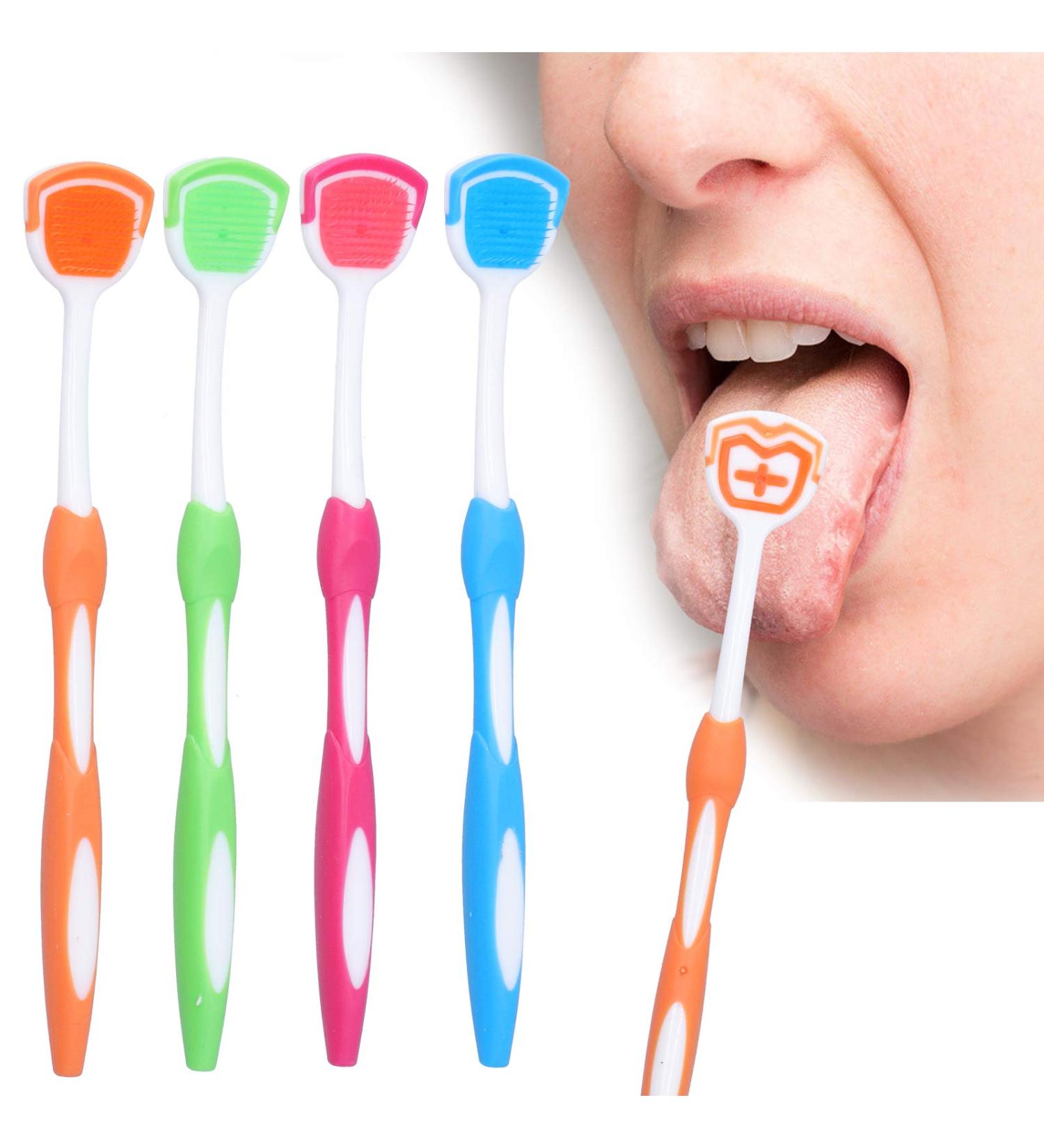 Premium 4-Part Metal Tongue Scraper Set - Eliminate Bad Breath & Refresh Your Mouth - Best Tongue Cleaner for All - Buy Online on GoSupps.com