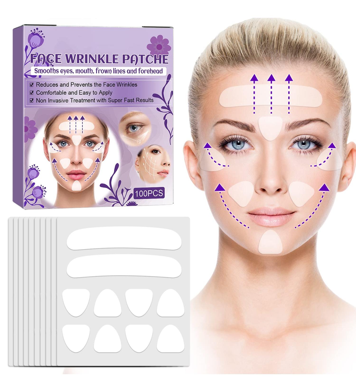 VERYCOZY Forehead Wrinkle Patches - 100 PCS Face Tape for Smooth Fine Lines & Wrinkles | Invisible Silicone Patches for Overnight Reduction on Forehead, Eyes, Around Mouth & Upper Lip - Buy Online on GoSupps.com