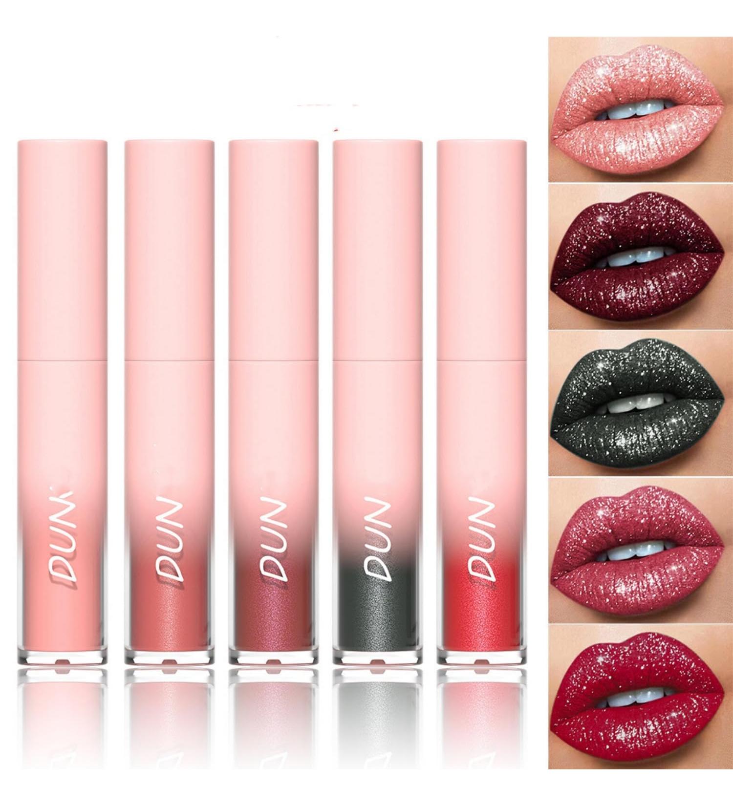 MAEPEOR Glitter Lipstick Set - 5 Non-Stick Waterproof Shades | Long Lasting & Shimmer Liquid Lipstick for Women & Girls (Set 04 - Buy Online on GoSupps.com