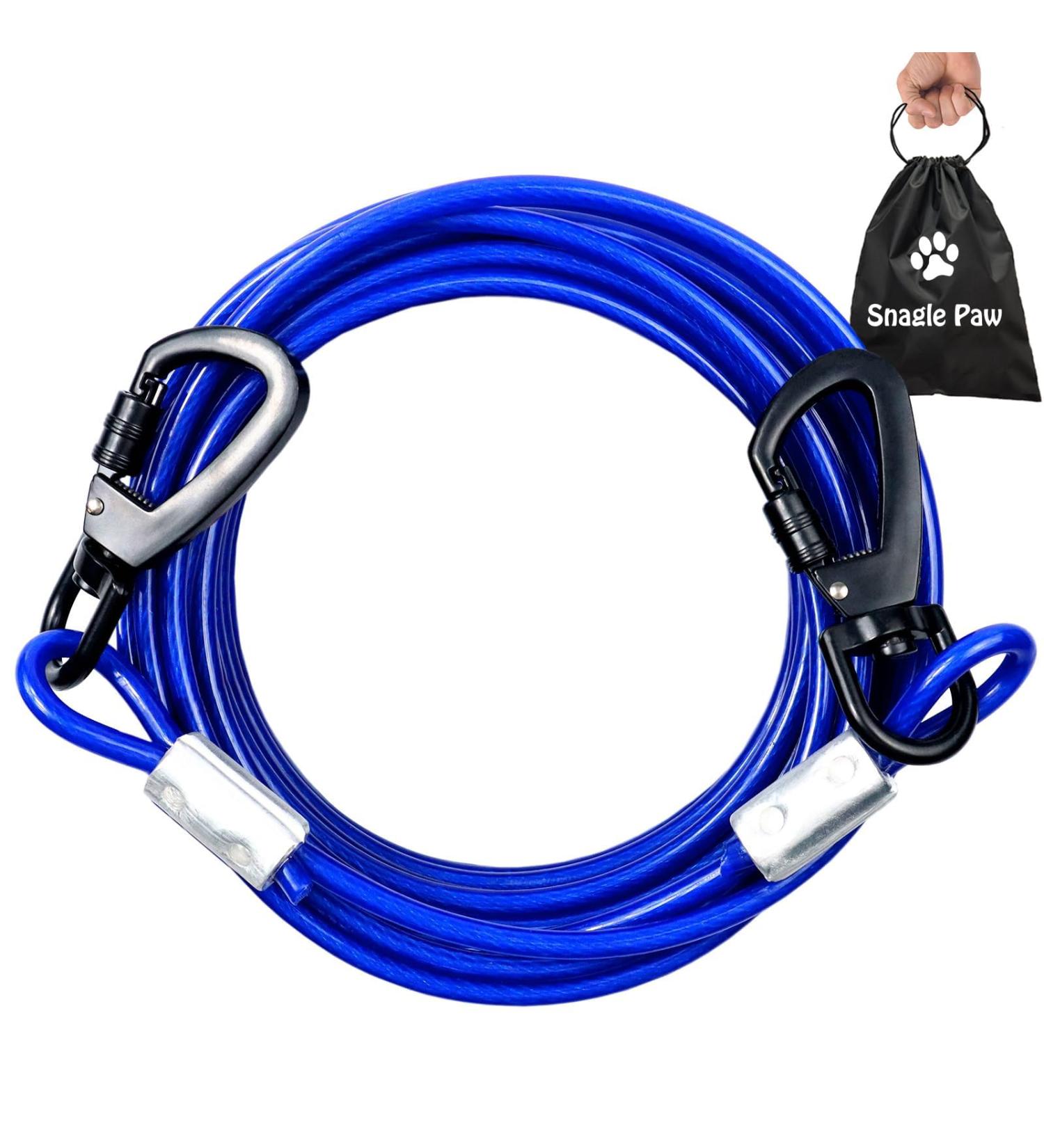Buy 7.6m Dog Leash & Cable Ties for Large Dogs | Durable Dog Runner with Heavy-Duty Karabiner Clip | Ideal for Courtyards & Camping - Buy Online on GoSupps.com