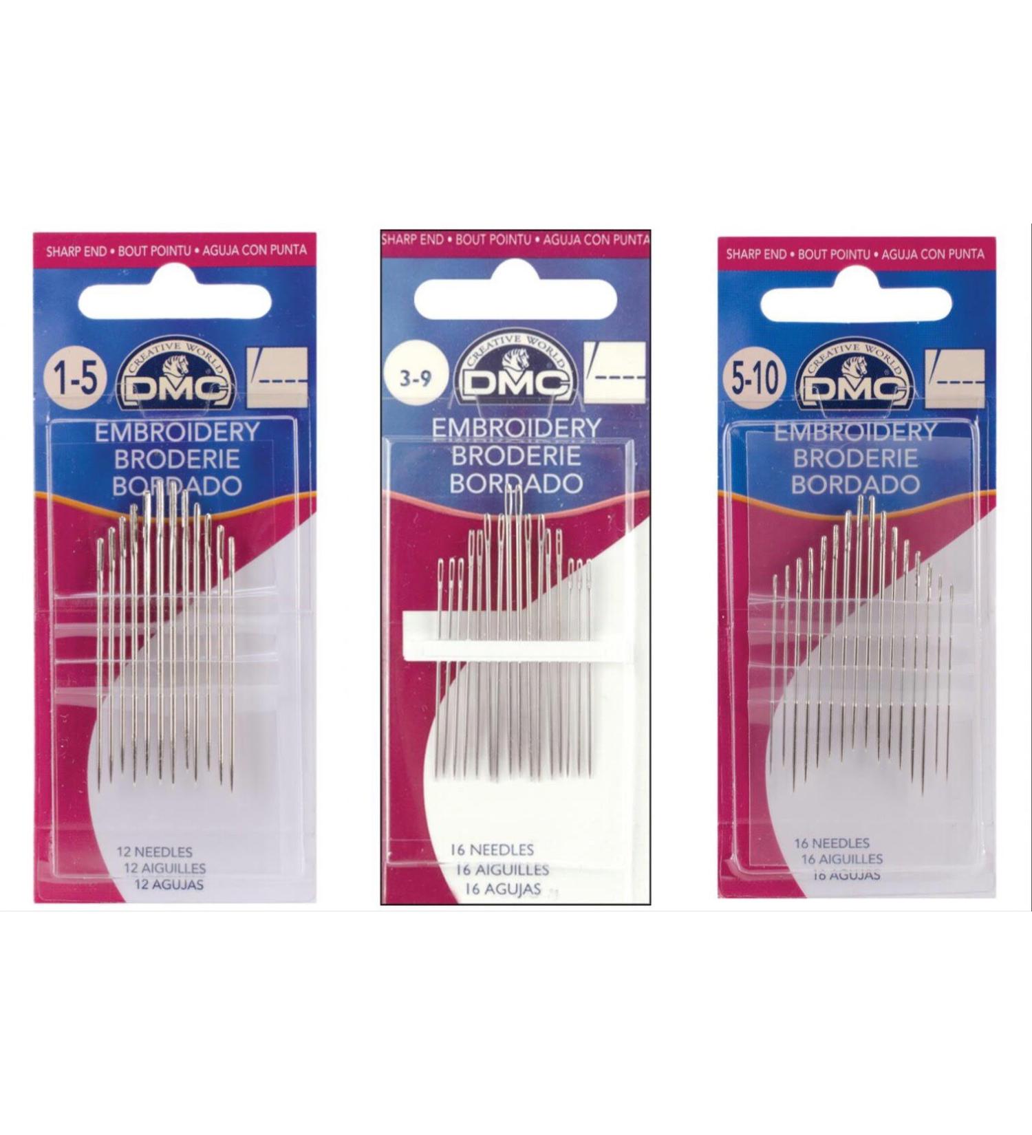 Embroidery Needles Bundle - Sizes 1-5, 3-9, 5-10 - Buy Online on GoSupps.com