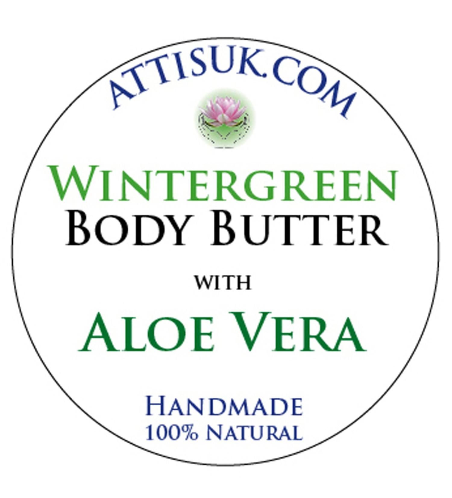 ATTIS Wintergreen Body Butter with Aloe Vera | Vegan | moisturising | rehydrating | face Cream | Hand Cream | Natural | Handmade (100ml)