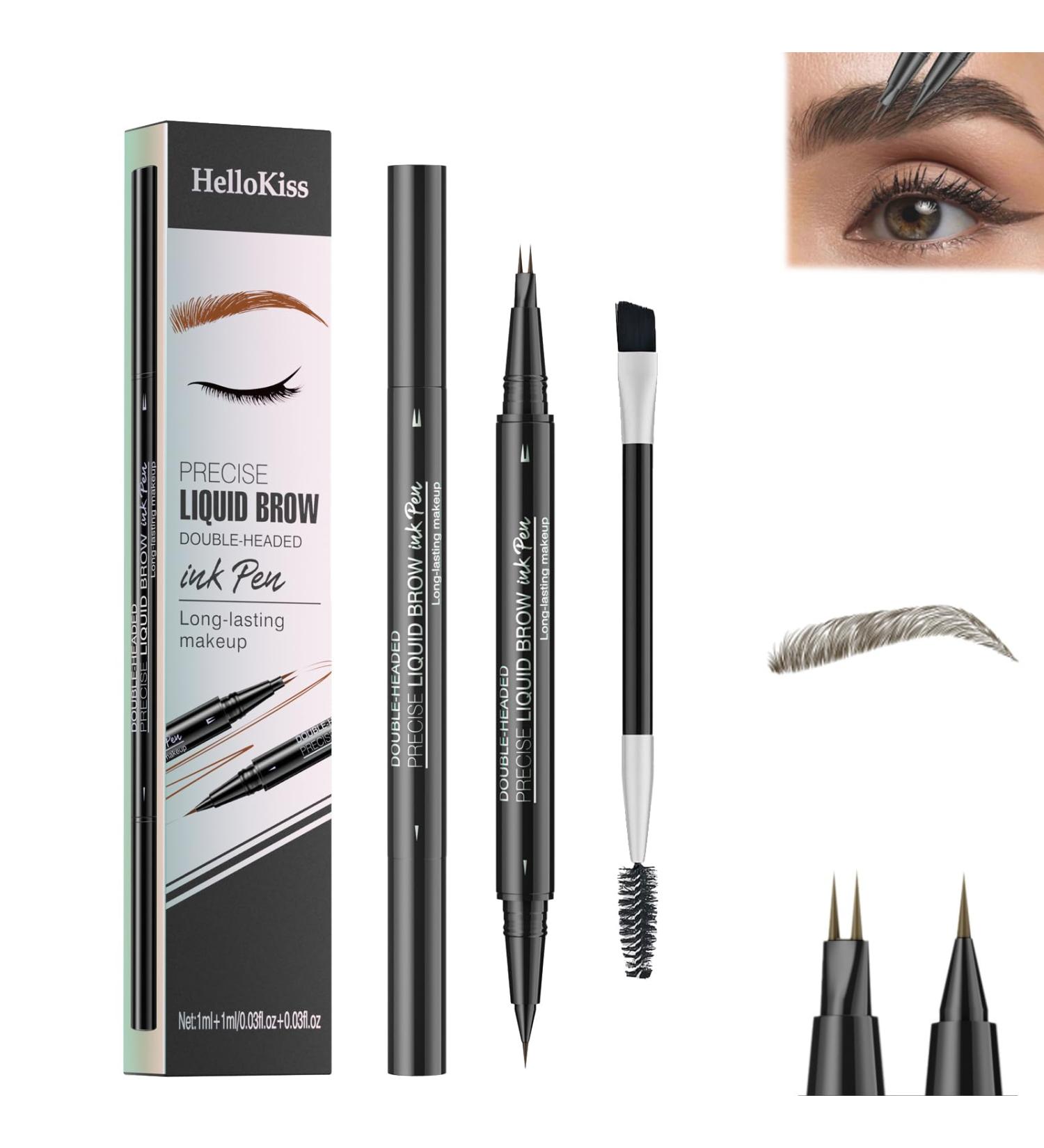 Trailott Eyebrow Pen Trailott Eyebrow Pen 2 Fork Tip Trailott Microblading Eyebrow Pen Hellokiss Liquid Eyebrow Pen 2-in-1 Magic Eyebrow Pencil 4 Fork Tip with Eyeline Waterproof (Dark Brown) - Buy Online on GoSupps.com