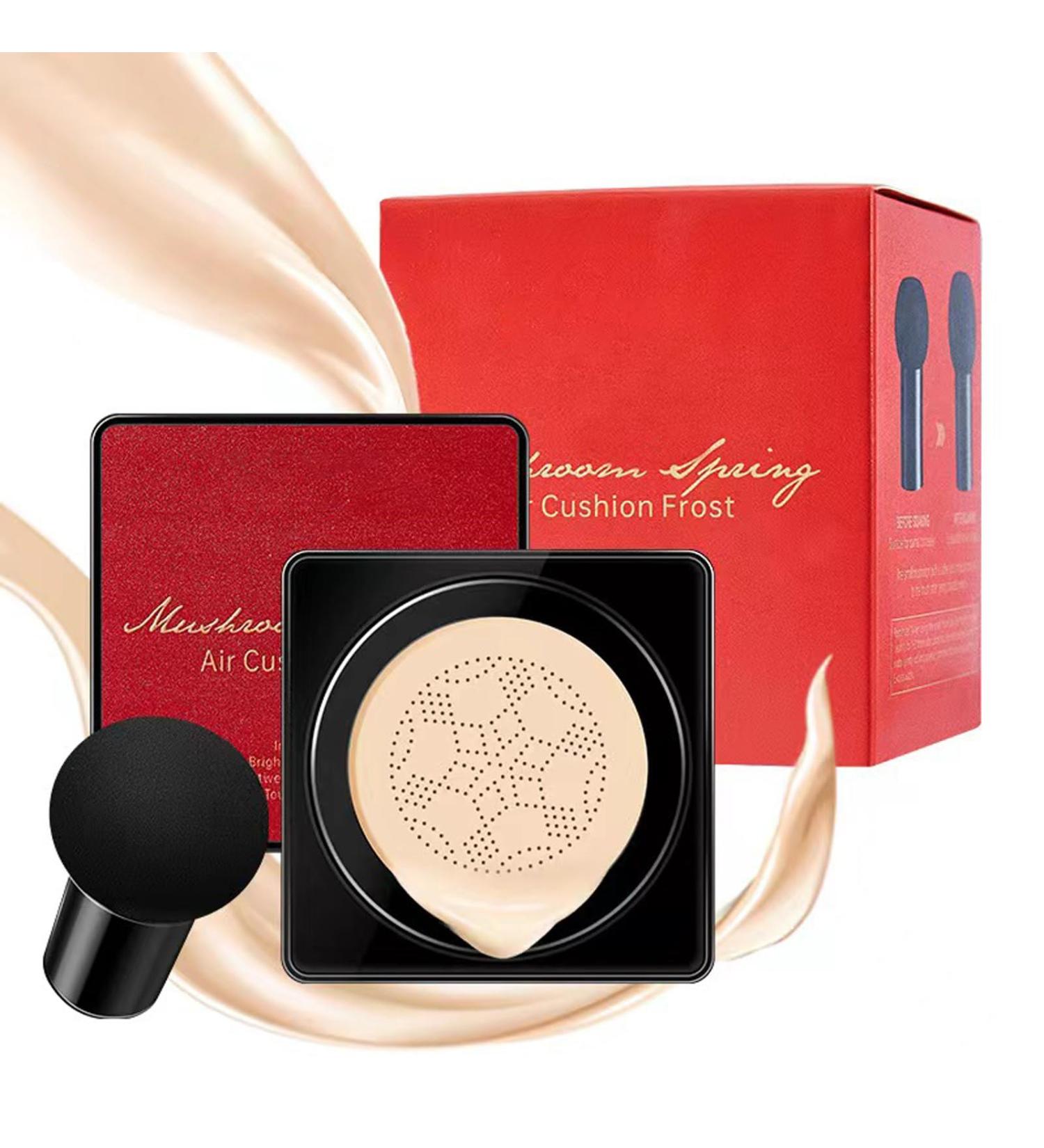Mushroom Head Air Cushion CC Cream BB Cream Liquid Primer Foundation Full Coverage Primer and Mushroom Air Cushion CC Cream for flawless make-up even skin tone - Ivory - Buy Online on GoSupps.com
