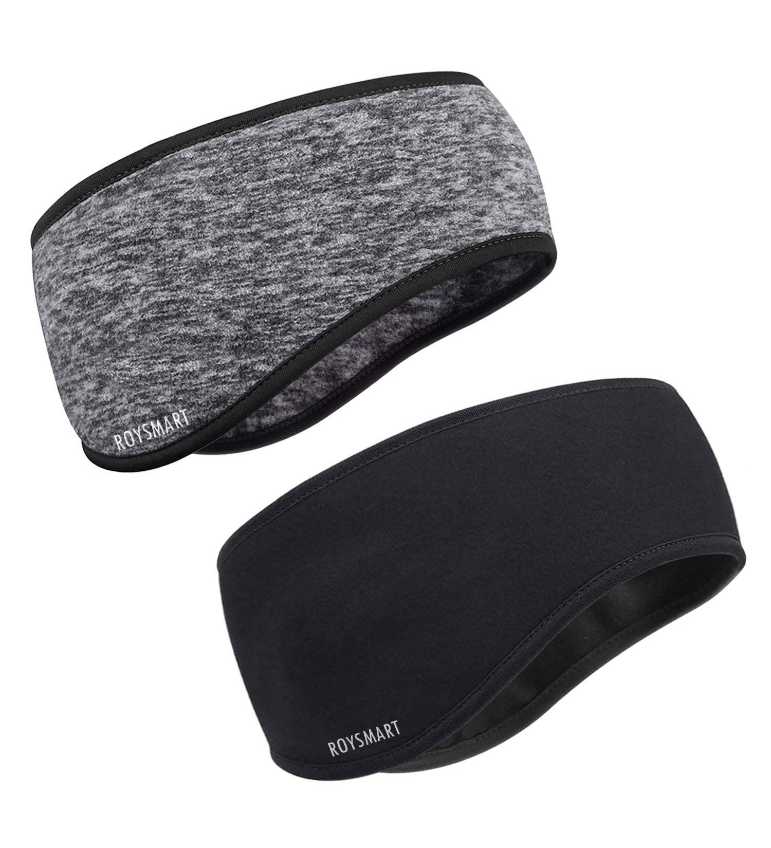 RoysMart Sports Headband - Winter Ear Warmer & Thermal Stretchy Headband for Jogging Running Hiking & Cycling - Unisex Black & Gray - Buy Online on GoSupps.com