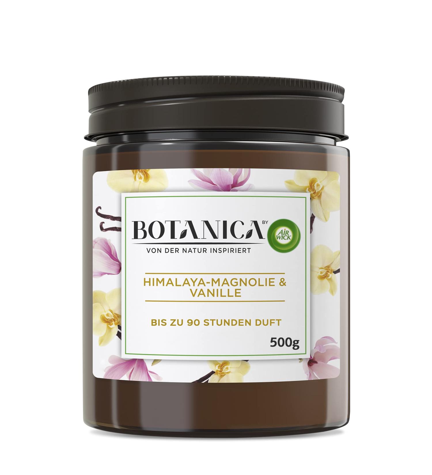 Botanica by Air Wick XL Candle - 90 Hours of Himalaya Magnolia & Vanilla Fragrance - Sustainably Made 500g in Glass - 1 Pack - Buy Online on GoSupps.com