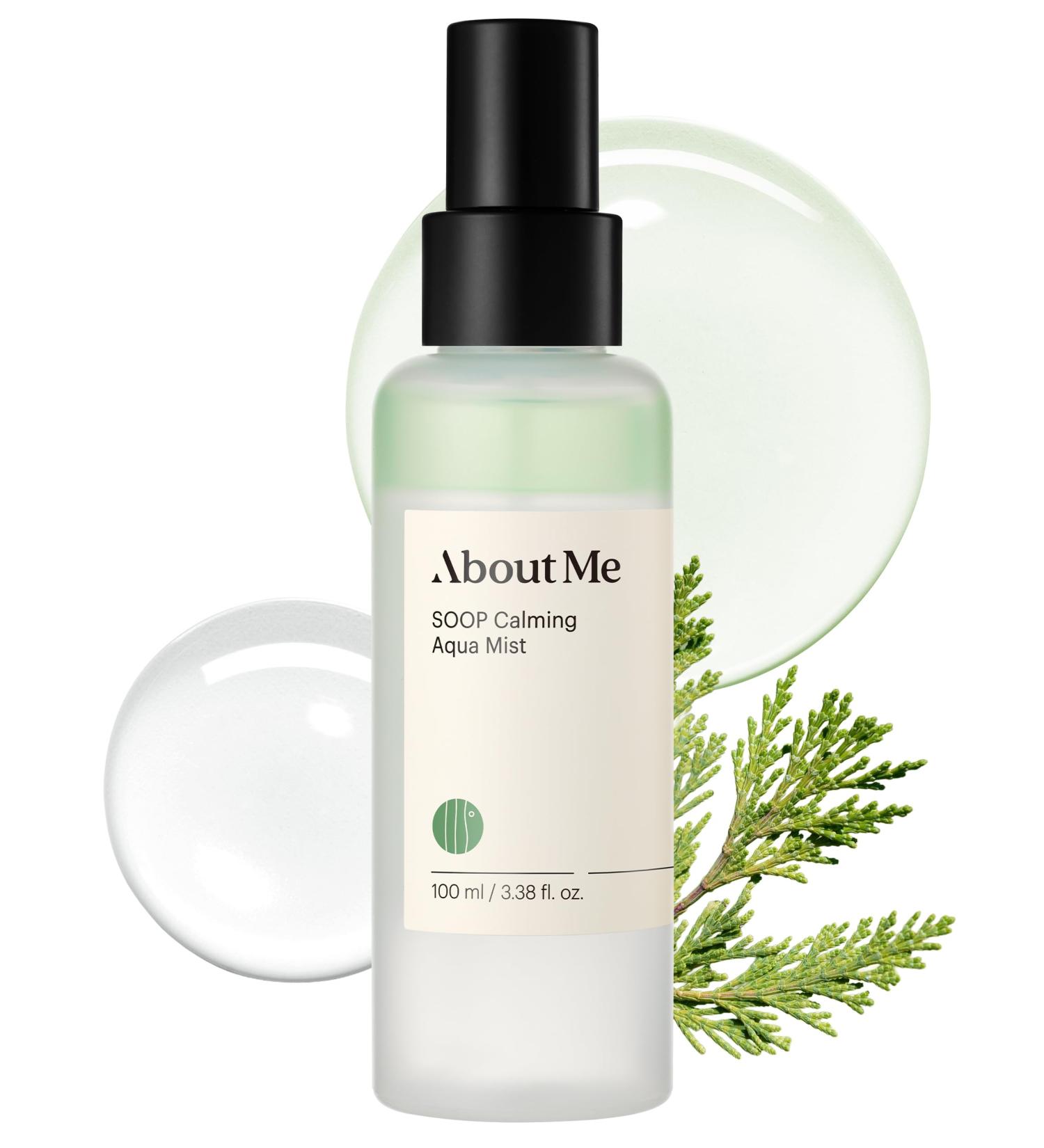 About Me SOOP Calming Bi-Phase Aqua Mist 80.4% Jeju Cypress Water Fine Mist Face Spray 2-Layer Hydrating Spray with Centella & Tea Tree Vegan Makeup Setting Spray for All Skin Types 4.23 fl oz - Buy Online on GoSupps.com