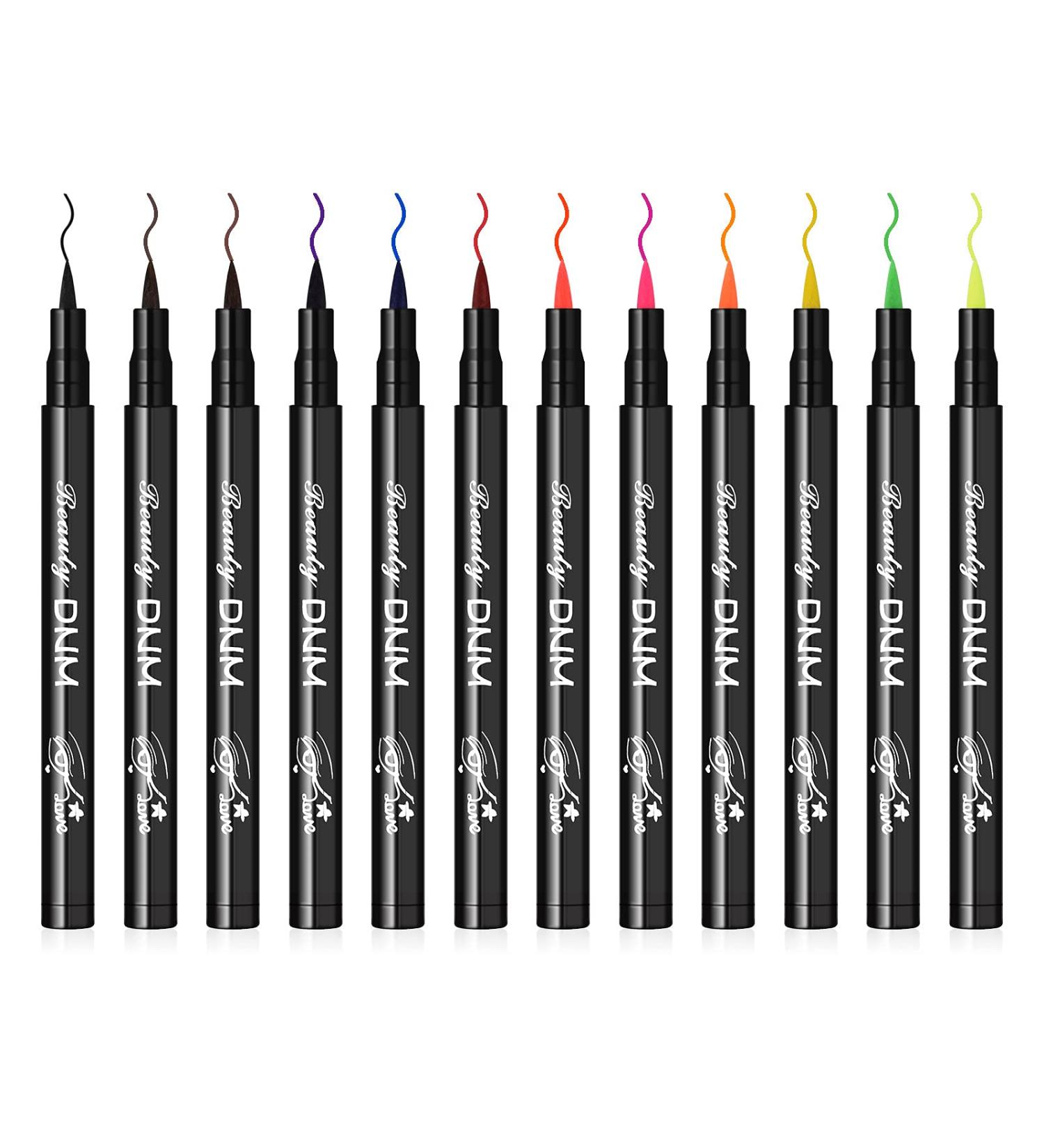 Ownest 12 Colors Liquid Eyeliner Set - Waterproof Matte Neon Eye Liner Pen for Colorful Makeup - Buy Online on GoSupps.com
