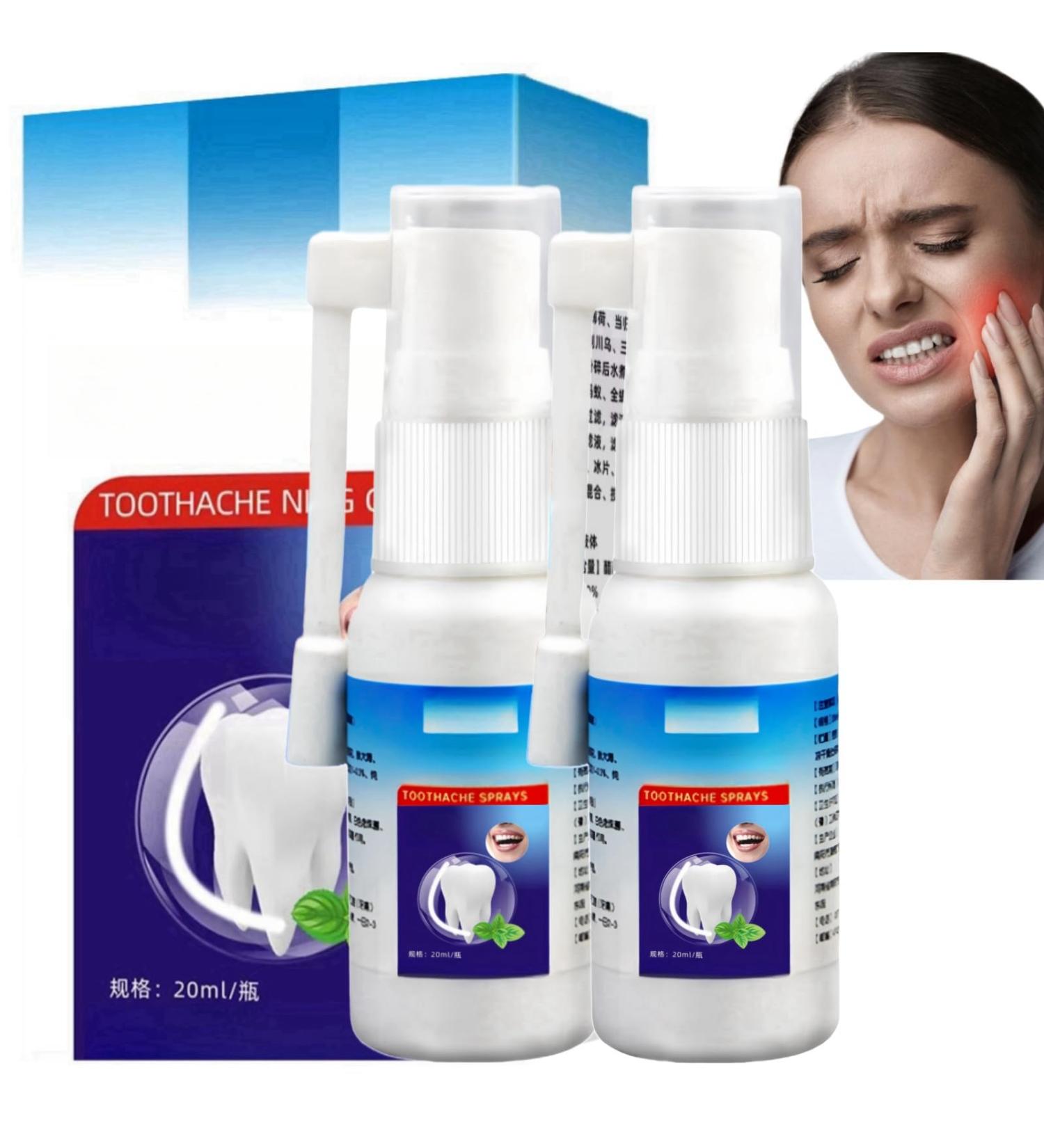 2PCS Toothache Relieving Spray Dental Pain Relief Instant Teeth Treatment Relief Toothache Sprays Tooth Pain Relief for Adult Oral Care Spray Rapid Relief Dental Spray Pain Spray for Toothache Relief - Buy Online on GoSupps.com
