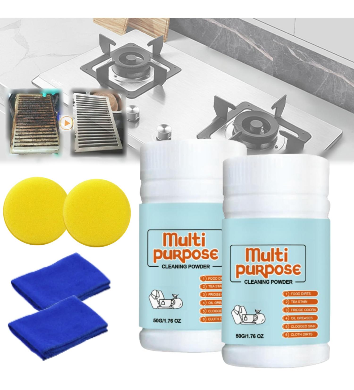 Multipurpose Cleaning Powder for Kitchen Powerful Kitchen All-Purpose Powder Cleaner Powerful All Purpose Cleaning Powder Household Strong Cleaning Agent (2 Pcs) - Buy Online on GoSupps.com