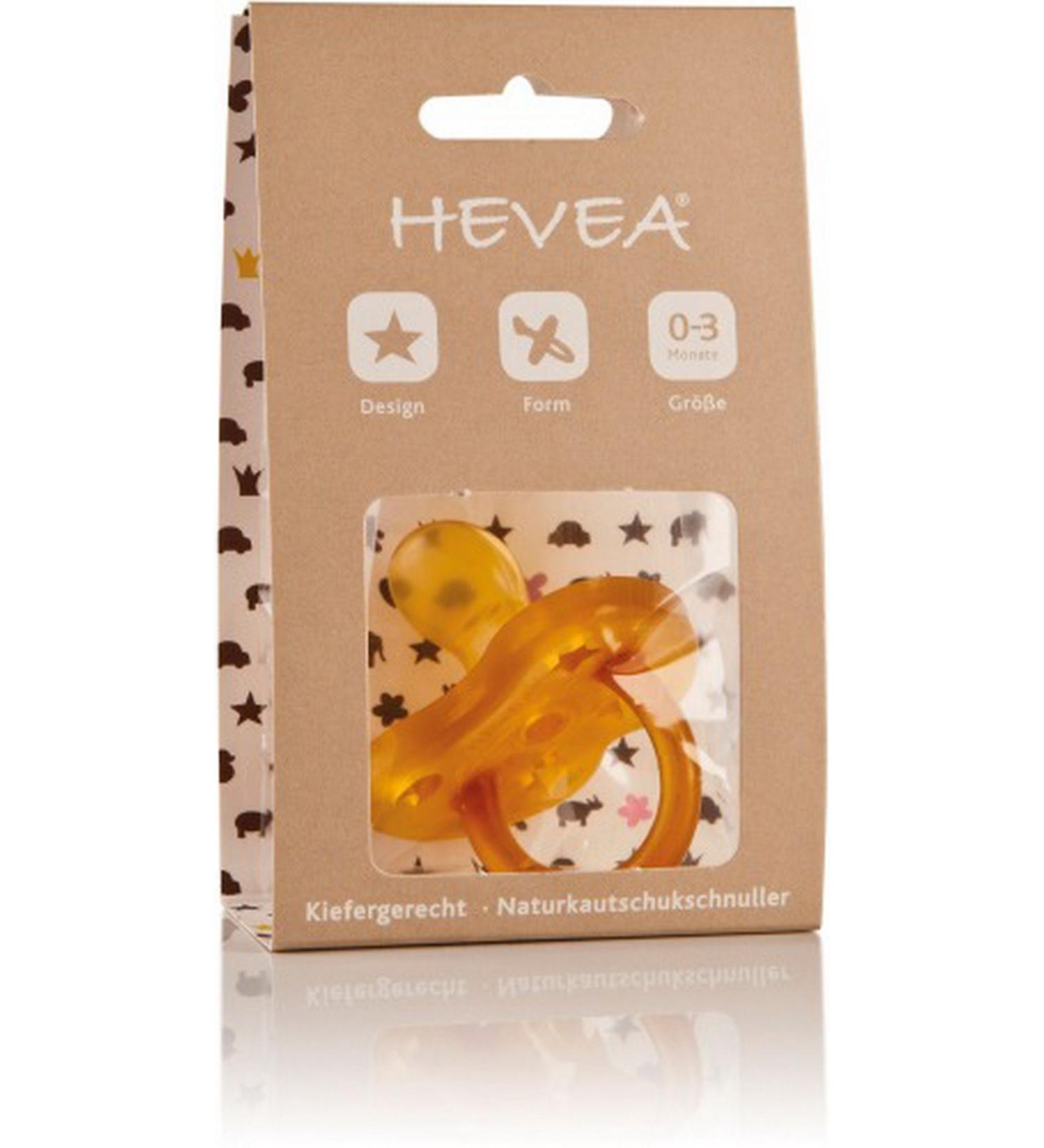 Pacifier Hevea Star & Moon 0-3 months (orthodontic) 1 piece