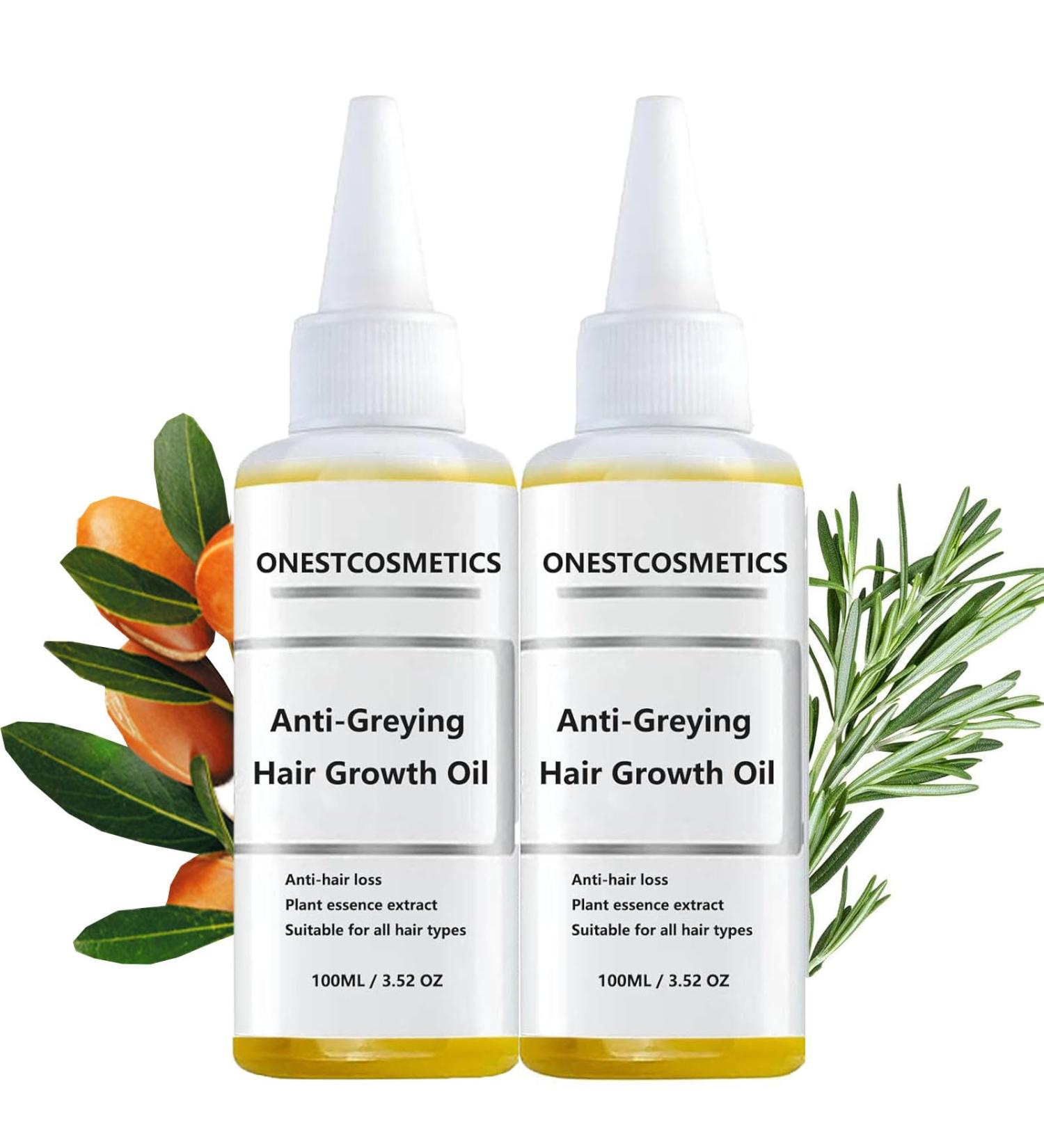 Onestcosmetics Anti-Greying Hair Growth Oil Onestcosmetic Anti Greying Hair Growth Oil Onestcosmetic Anti Graying and Hair Growth Oil 100% Pure For Women & Men (100ml*2) - Buy Online on GoSupps.com