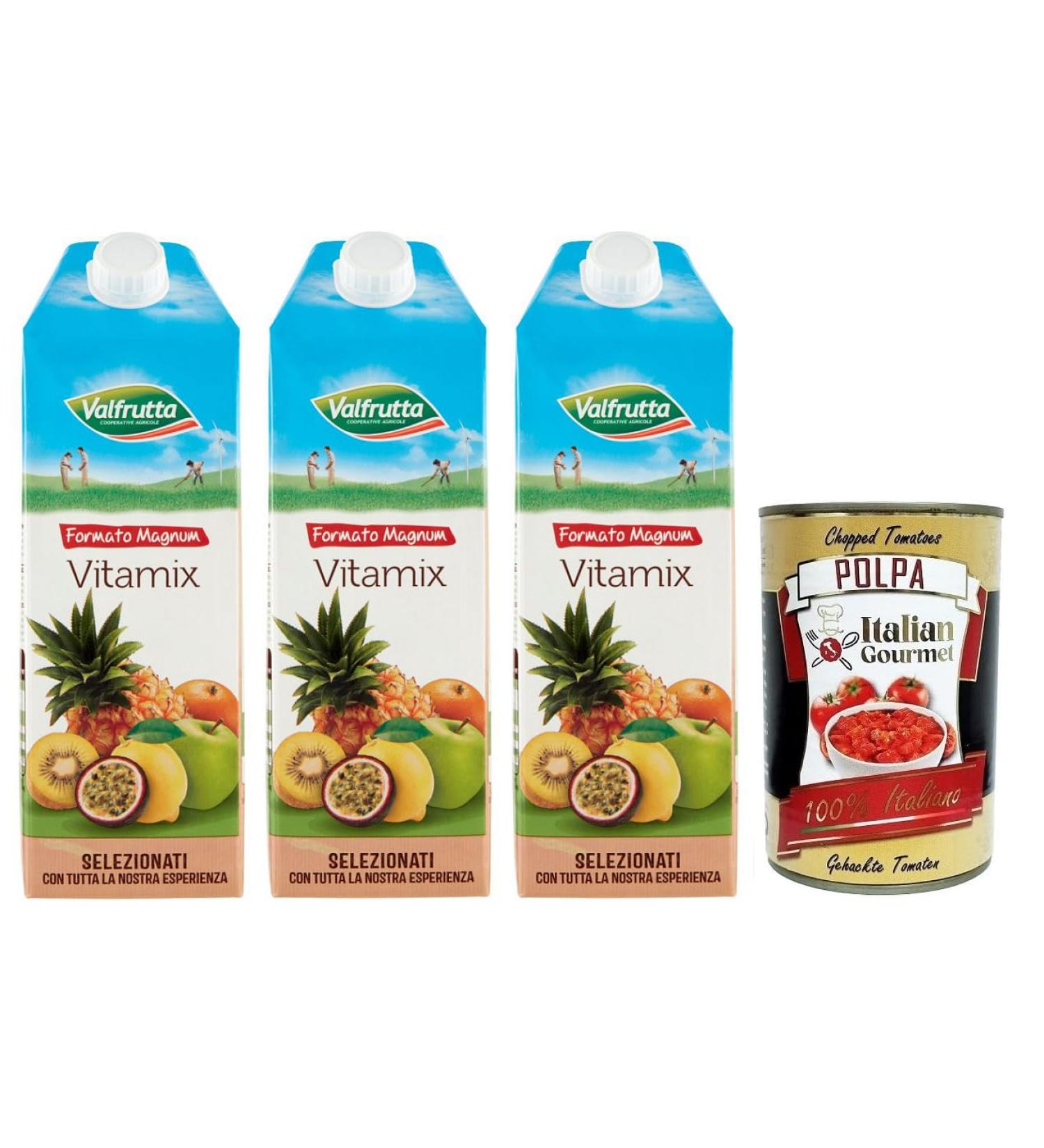  Italian Gourmet E.R. Valfrutta Succo Vitamix Refreshing Drinks Alcohol-free Fruit Juice with Vitamins 1500 ml + Box Italian Gourmet Polpa di Pomodoro 400 g - Buy Online on GoSupps.com