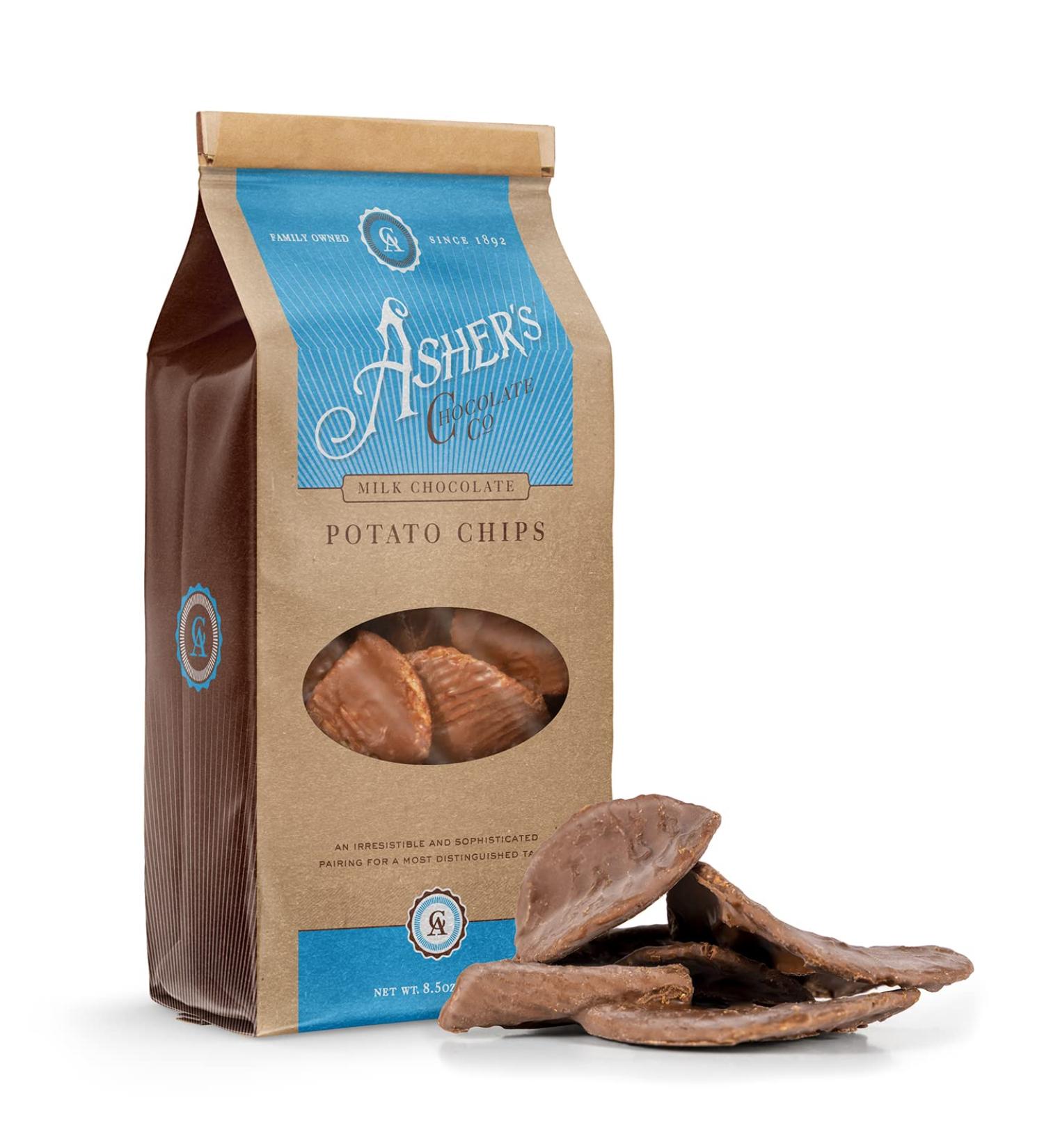 Asher's Chocolate Covered Potato Chips - Finest Kosher Chocolate (8.5oz) - Buy Online on GoSupps.com