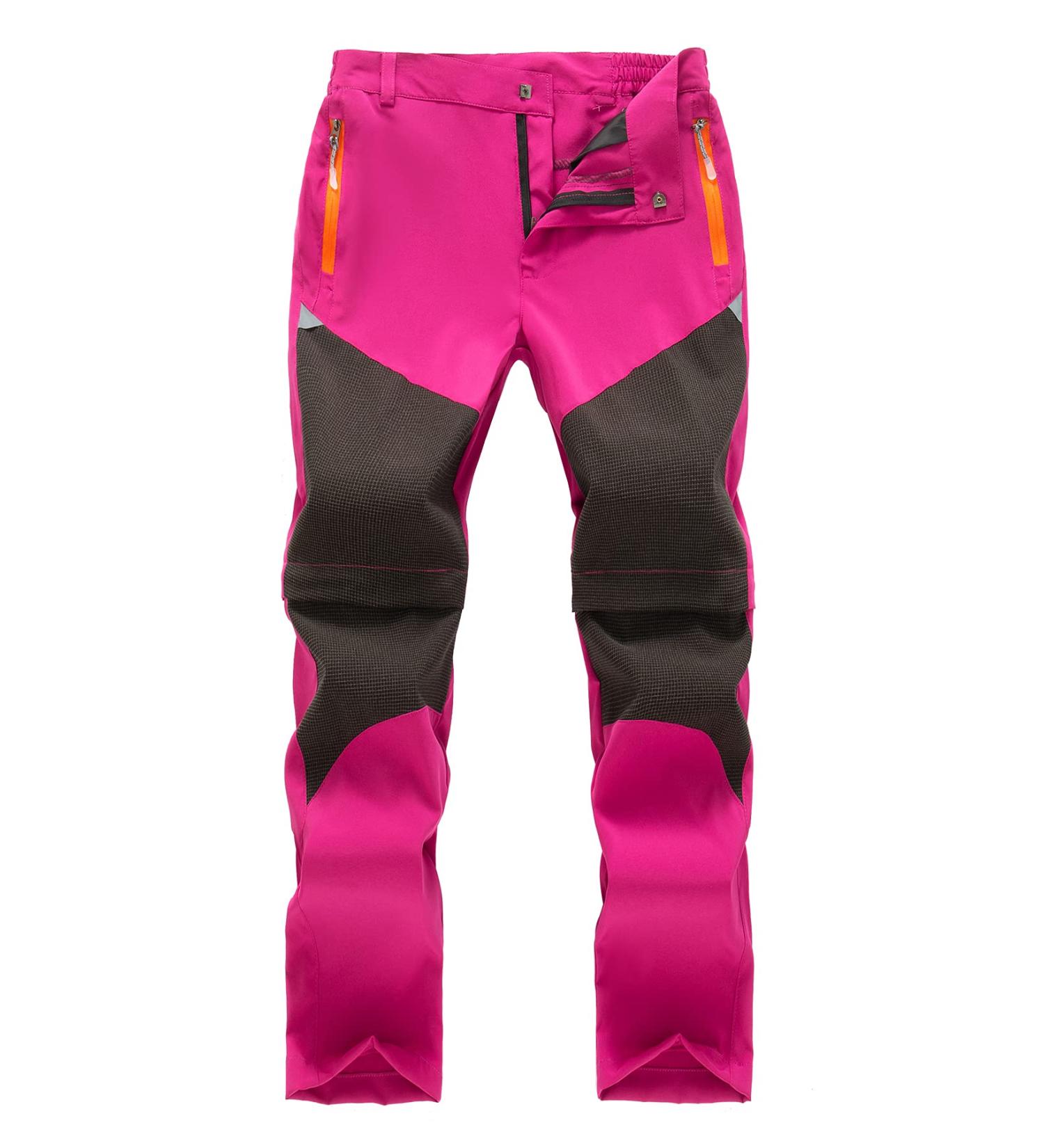 Maeau 2-in-1 Outdoor Pants for Kids | Zip-Off Lightweight Trekking Pants for Girls & Boys | Quick Dry Hiking Pants (104-116) - Pink - Buy Online on GoSupps.com
