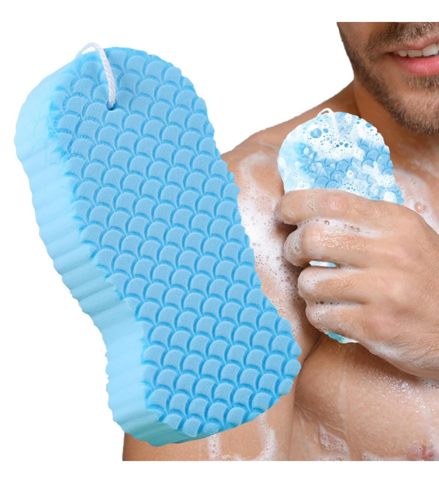 Spa Puff Shower Sponge with Rope Body Scrub Loofah Sponge Body Loofah Sponge Pads Up Bath Sponge Pregnant Body Sponge Soft Shower Pouf for Pregnant Women Kids Adults Blue - Buy Online on GoSupps.com