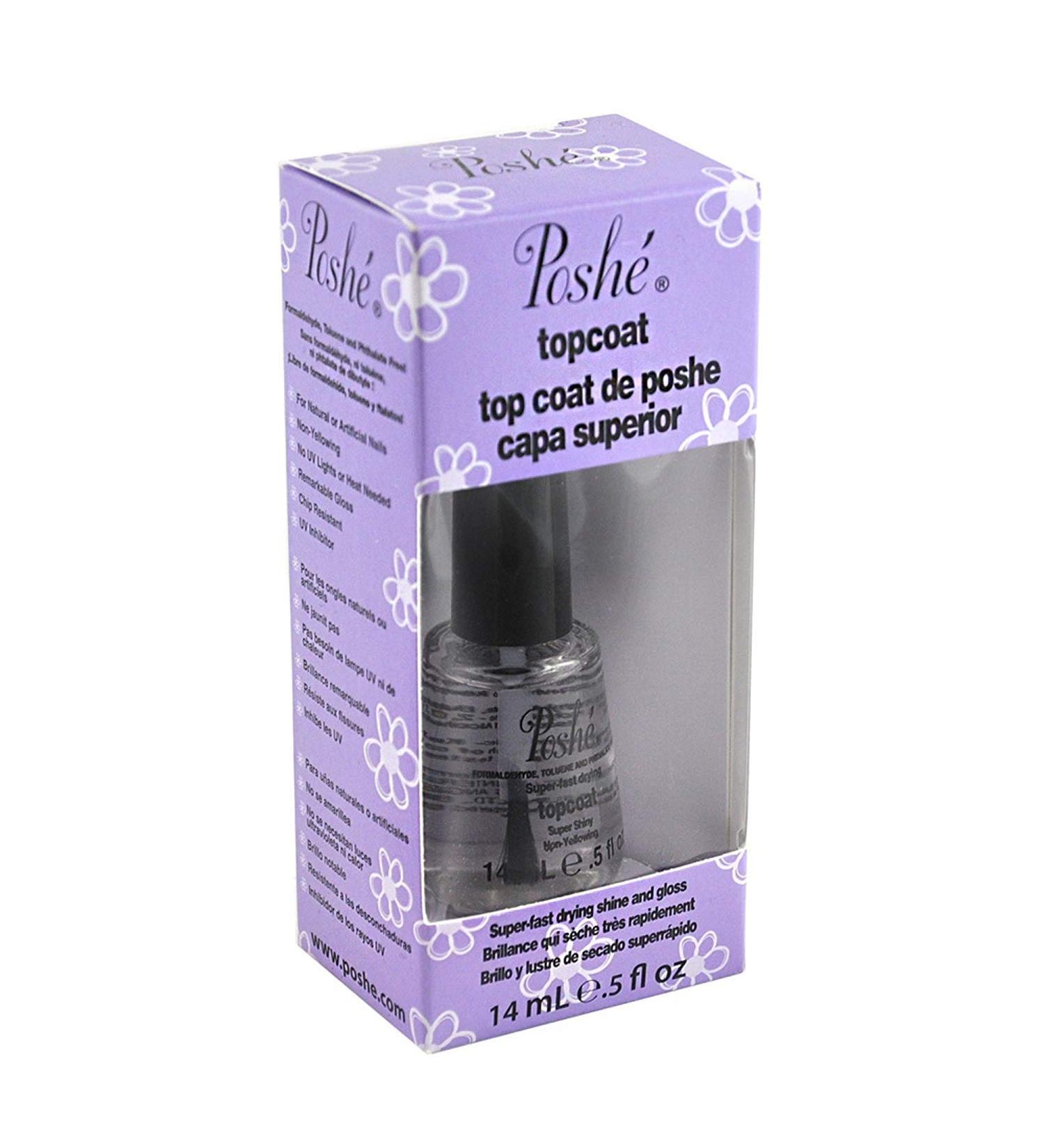 Lot 3 Poshe 0.5 OZ Super Fast Drying Top Coat Nail Polish Salon Manicure DRY
